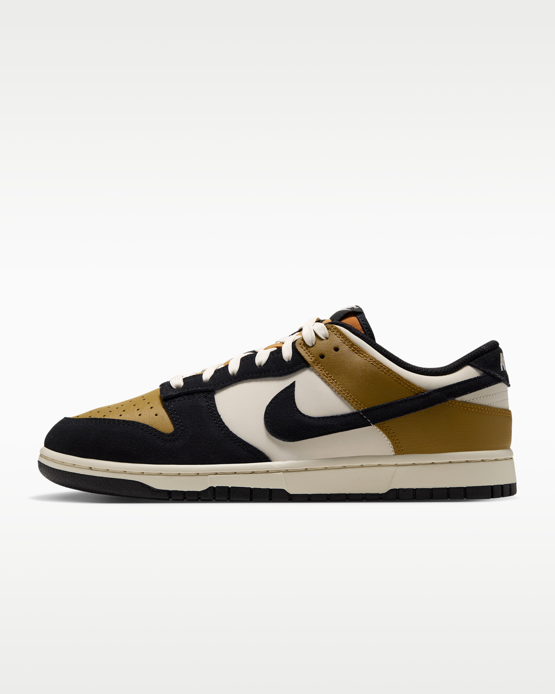 Nike Dunk Low Retro Men's Shoes - Gold Suede/Pale Ivory/Beach/Black
