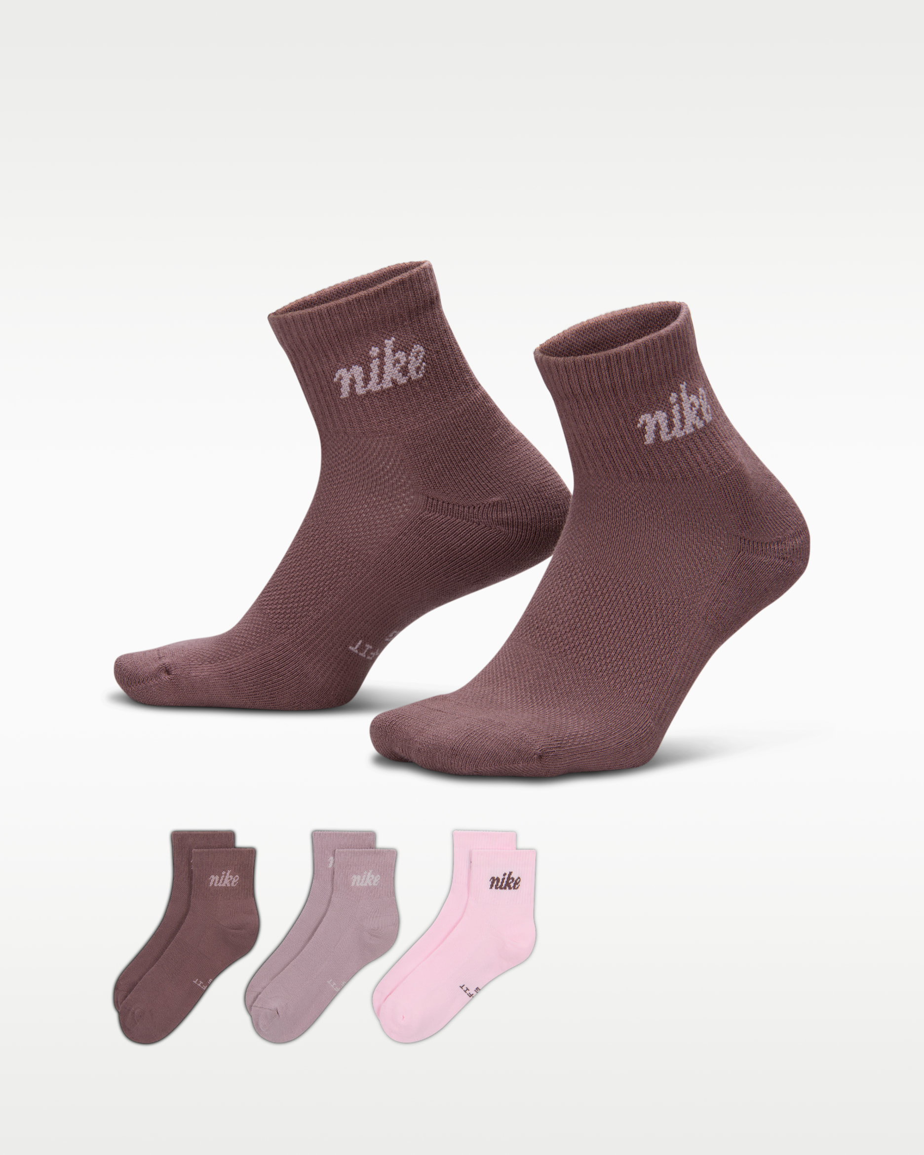 Nike Everyday Elevated Ankle Socks (3 Pairs) - Multi-Color
