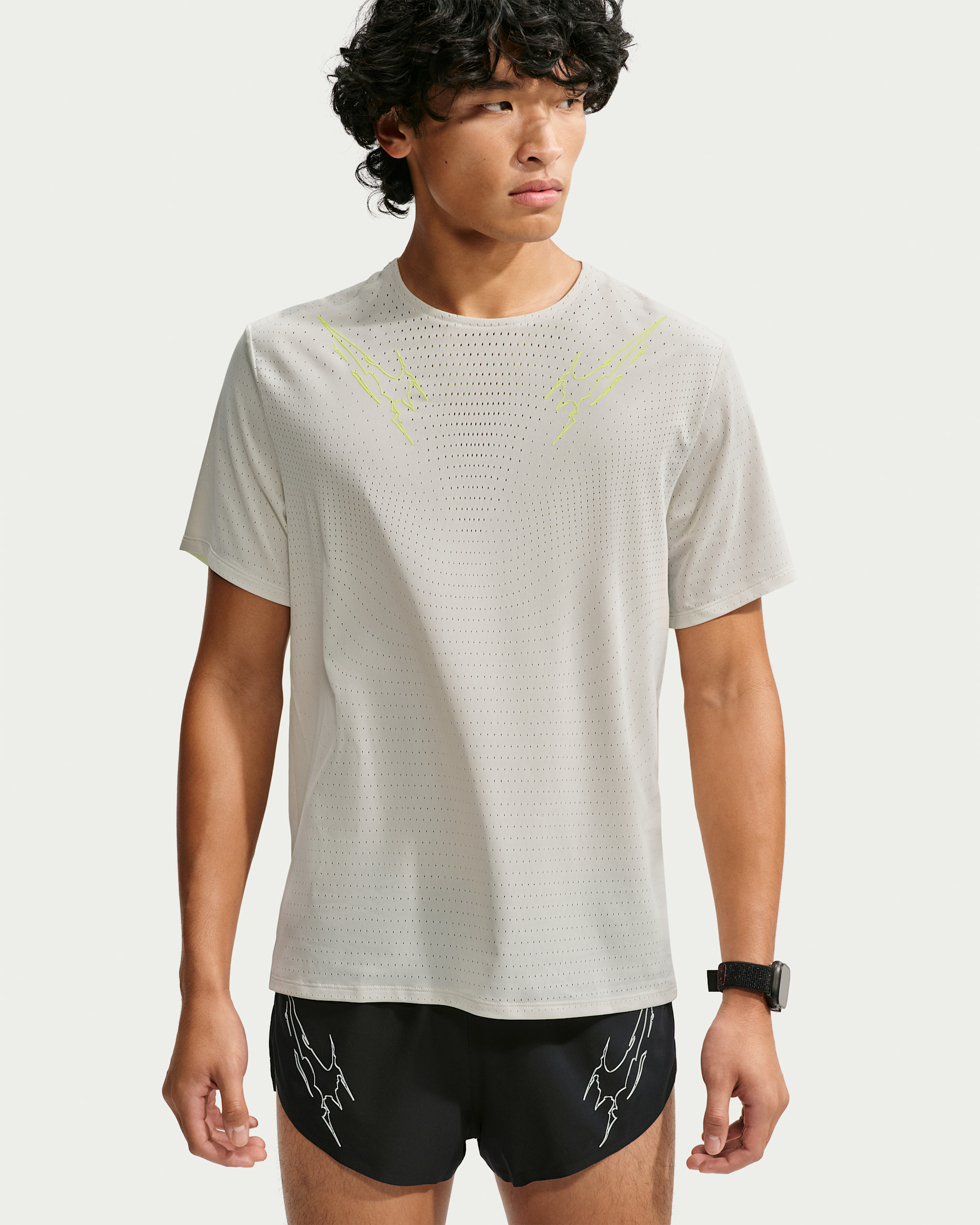 Nike AeroSwift Men's Dri-FIT ADV Short-Sleeve Graphic Running Top - Light Bone