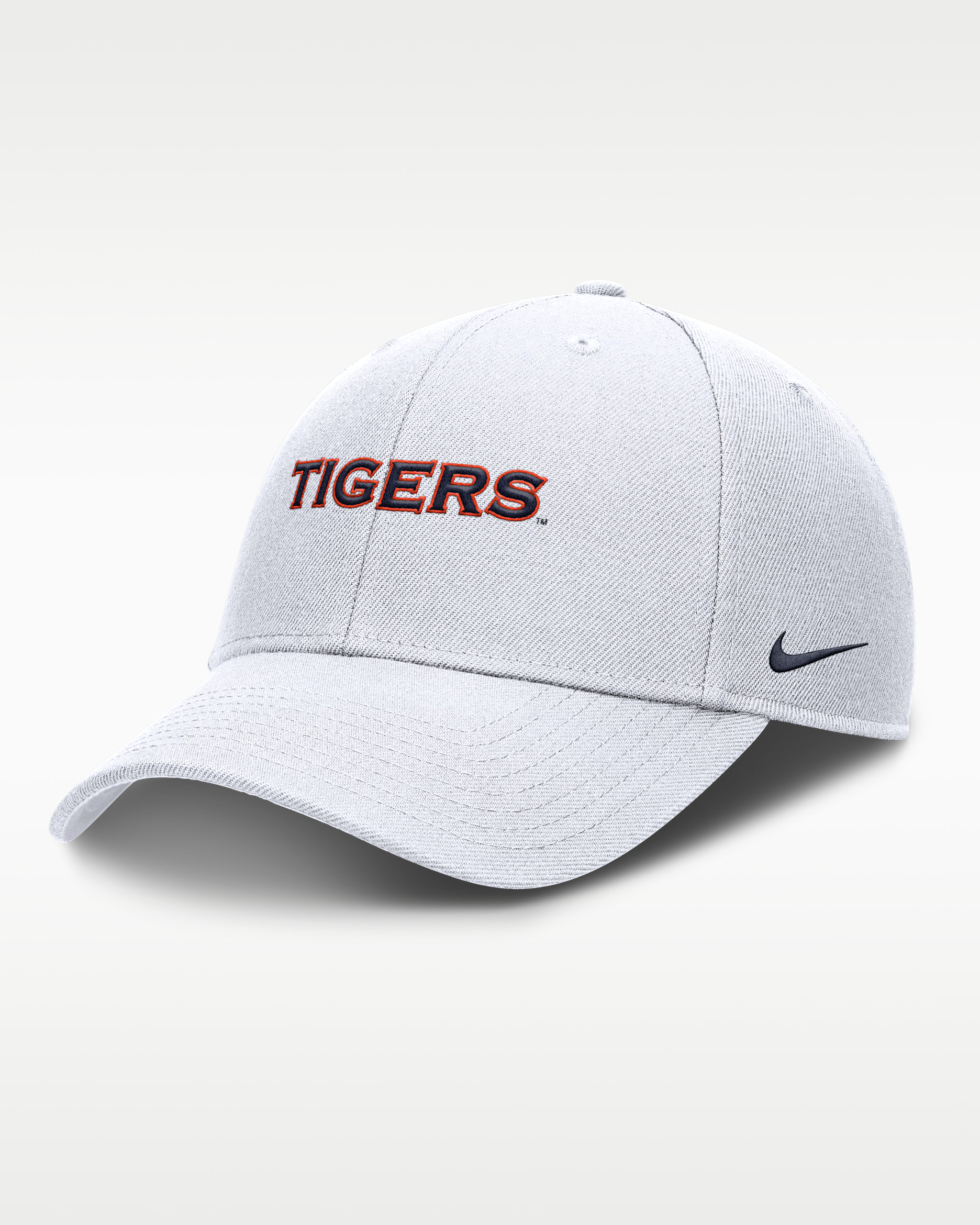 Gorra de rejilla universitaria Nike Dri-FIT ajustable para hombre Auburn On-Field Rise Gameday - Blanco