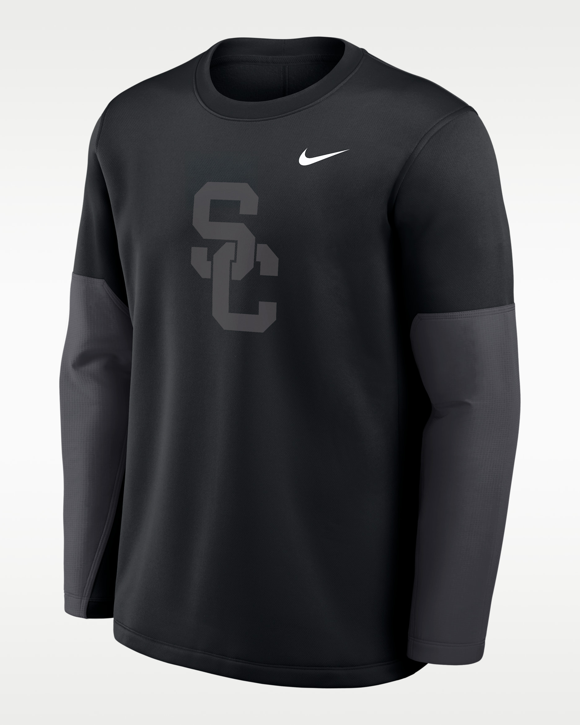 Playera de manga larga universitaria Nike Therma-FIT para hombre USC Sideline Coach - Negro