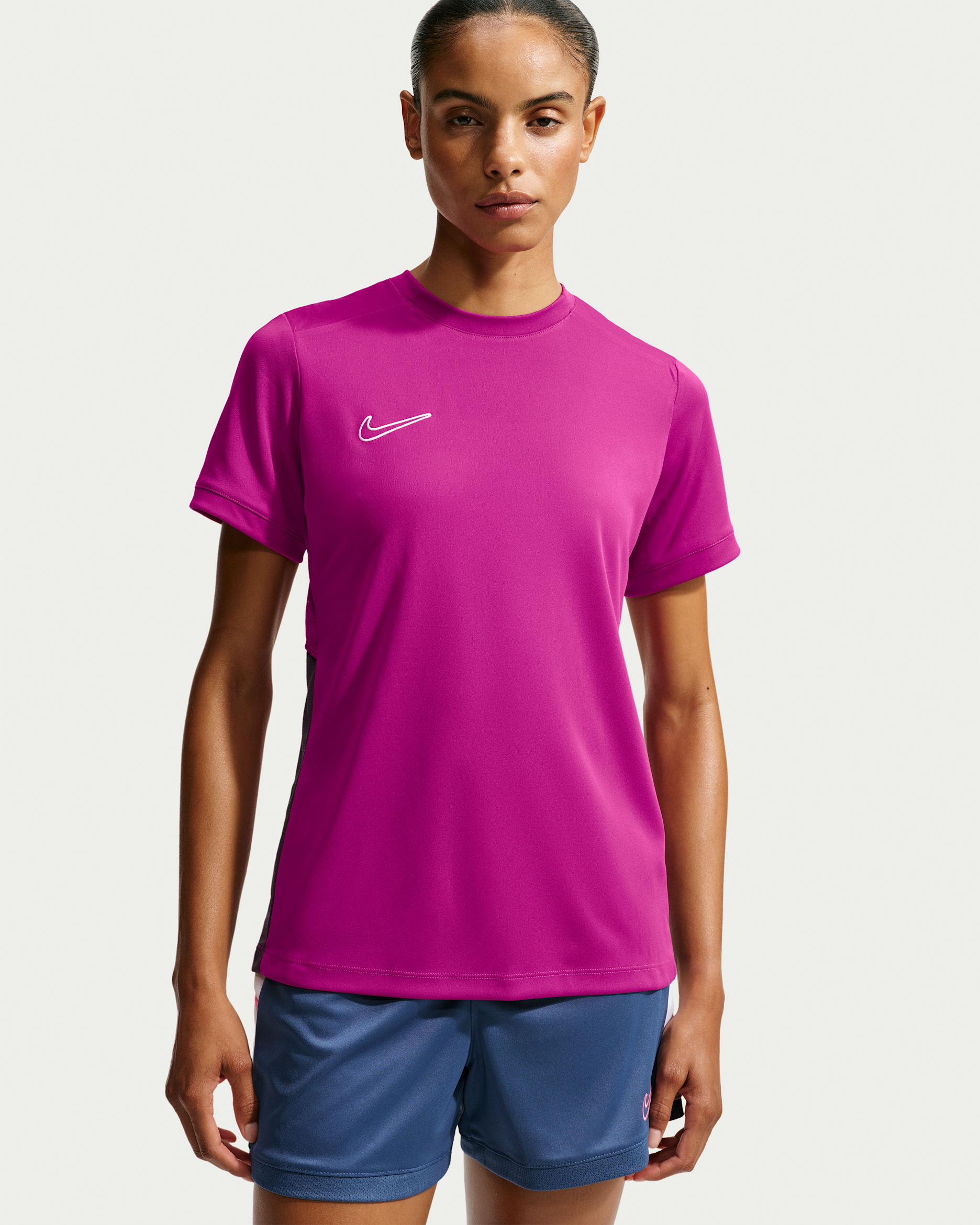 Nike Academy Dri-FIT voetbaltop voor dames - Medium Fuchsia/Gridiron/Wit/Wit