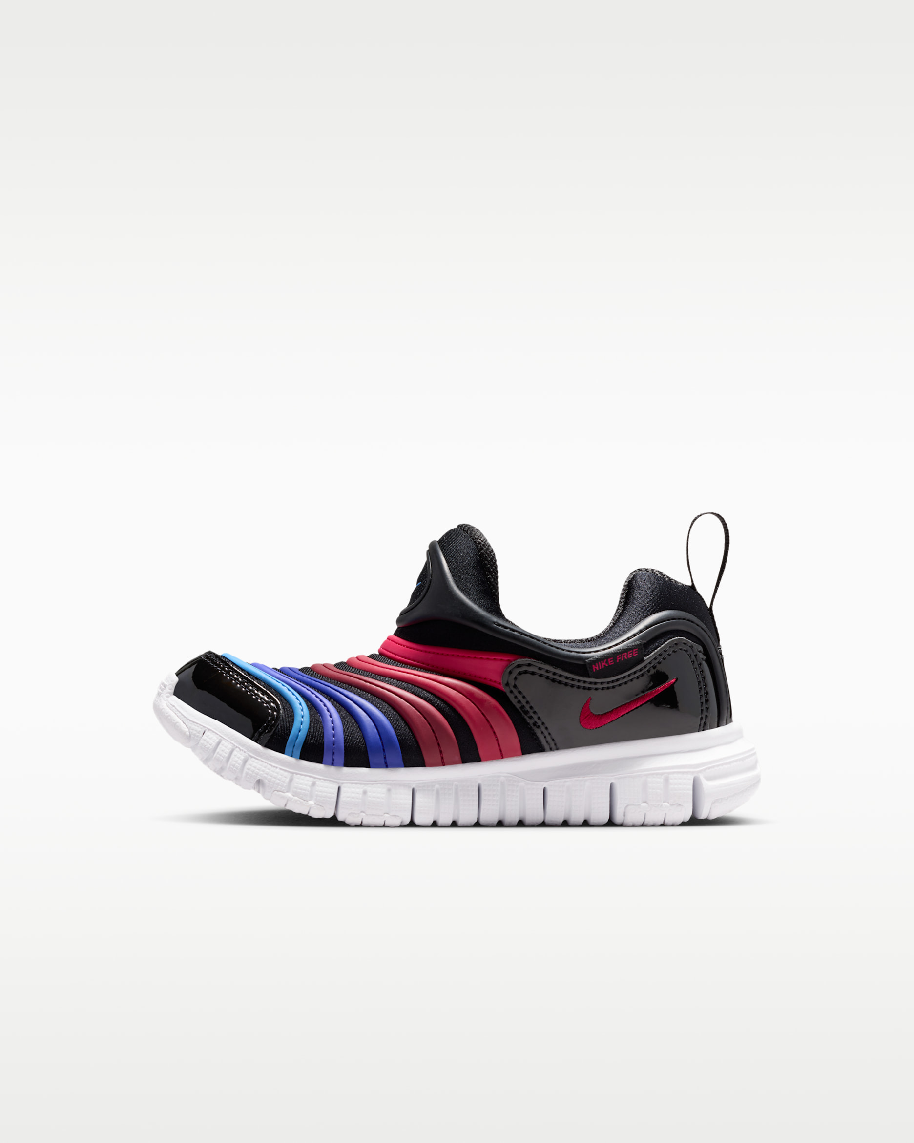 나이키 다이나모 프리 리틀키즈 이지 온/오프 신발 - 블랙/유니버시티 블루/러시 핑크/팀 레드