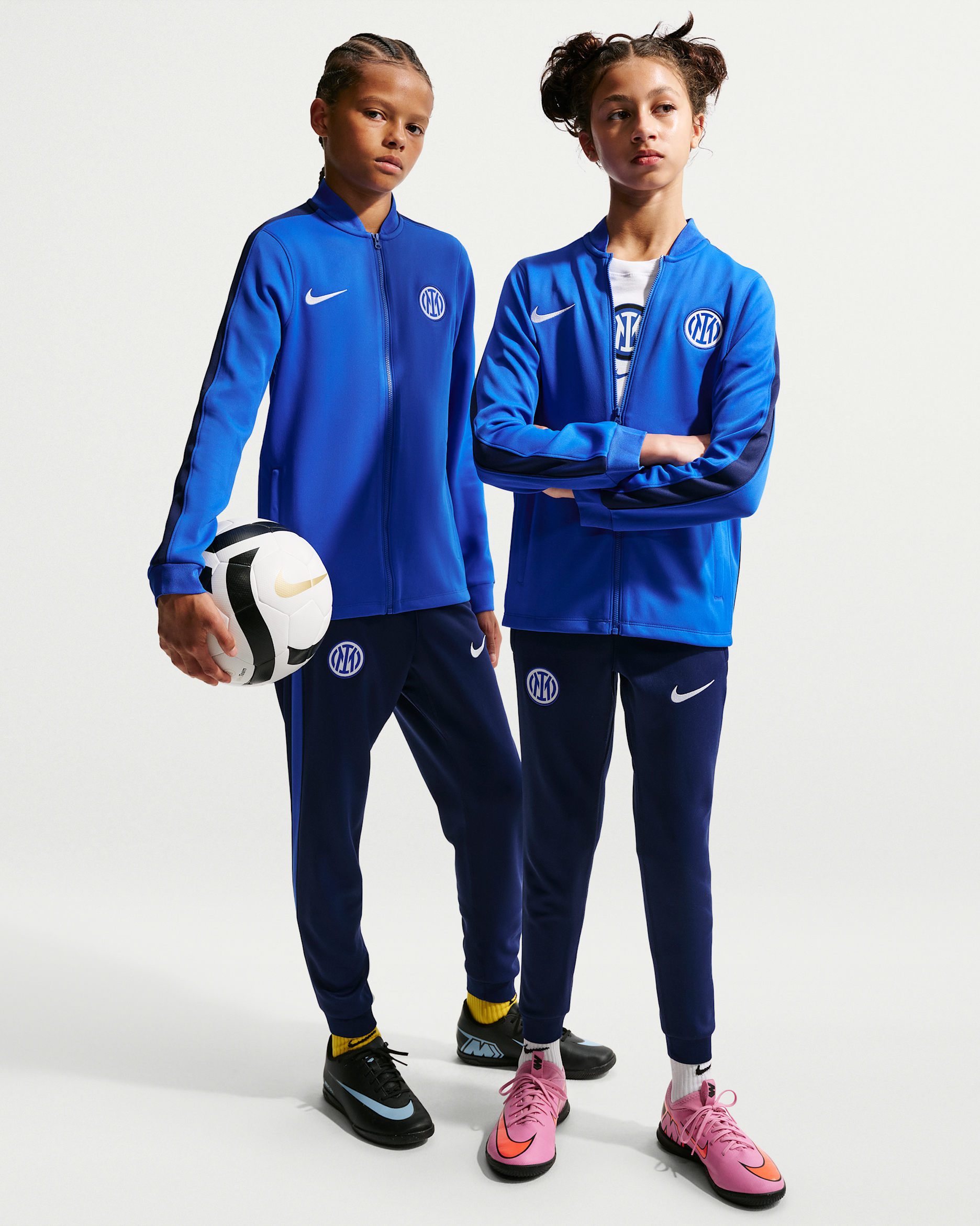 Inter Milan Strike Older Kids' Nike Dri-FIT Football Knit Tracksuit - Lyon Blue/Blue Void/Blue Void/White