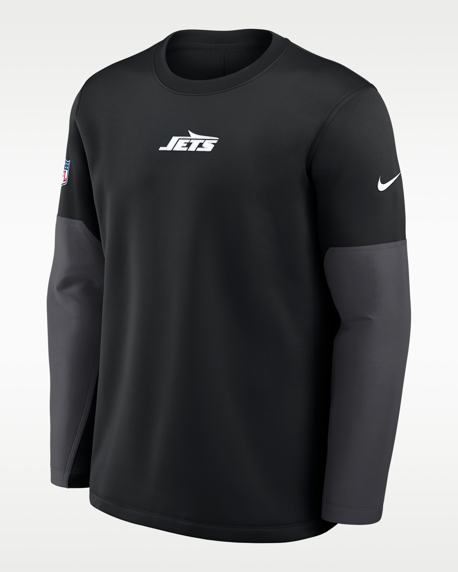Playera de manga larga Nike Therma-FIT de la NFL para hombre New York Jets Scripted To Win Sideline Coach - Negro