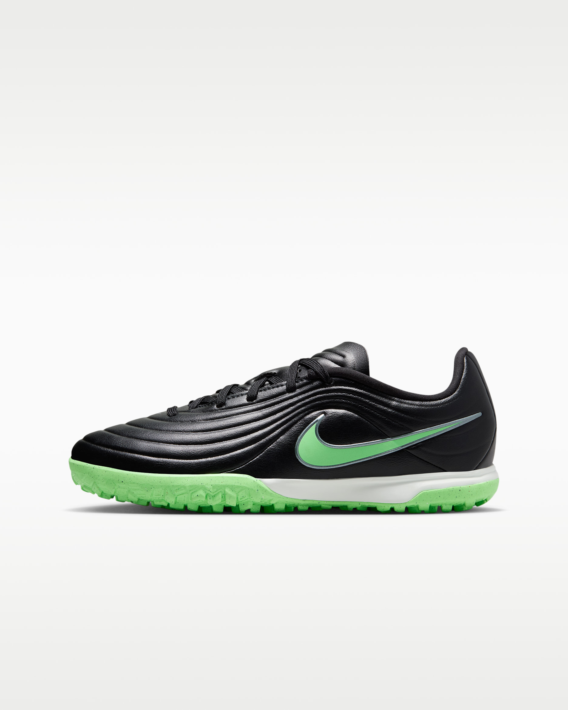 Nike Jr. Tiempo Maestro Academy Older Kids' Turf Low-Top Football Boots - Black/Black/Illusion Green