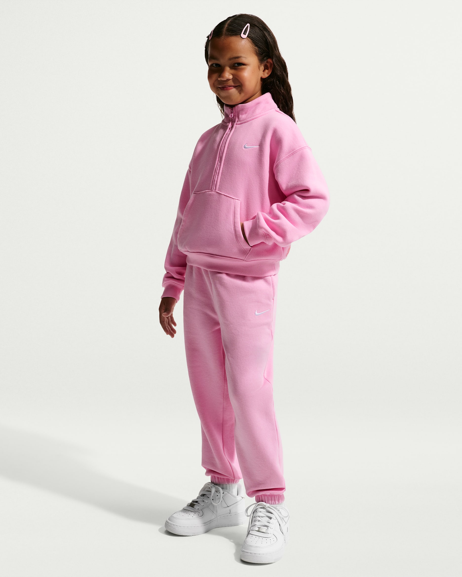 Nike Sportswear Little Kids' Studio Fleece Loose Pants - Pink Rise