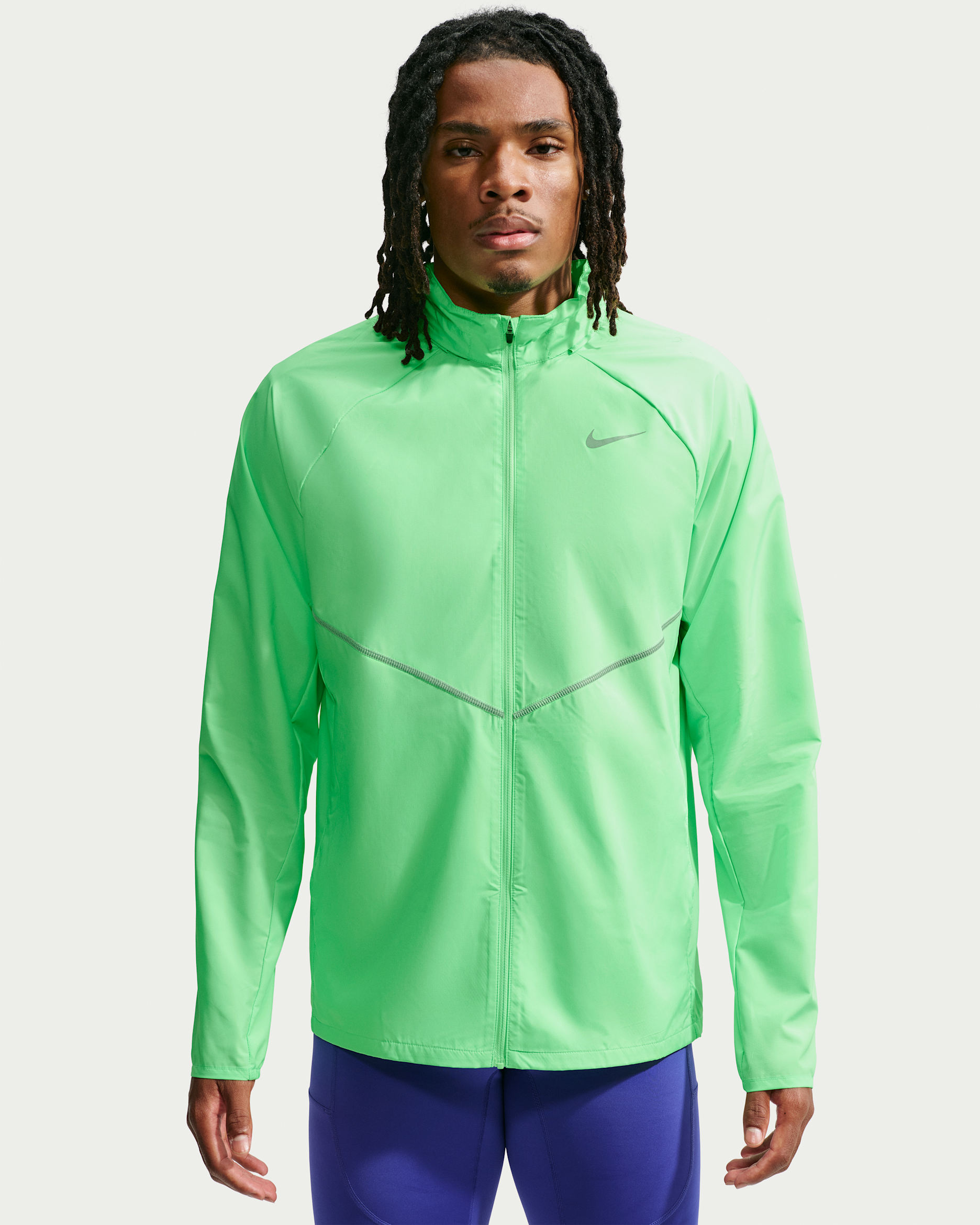 Nike Miler Repel-løbejakke med UV-beskyttelse til mænd - Illusion Green/Illusion Green