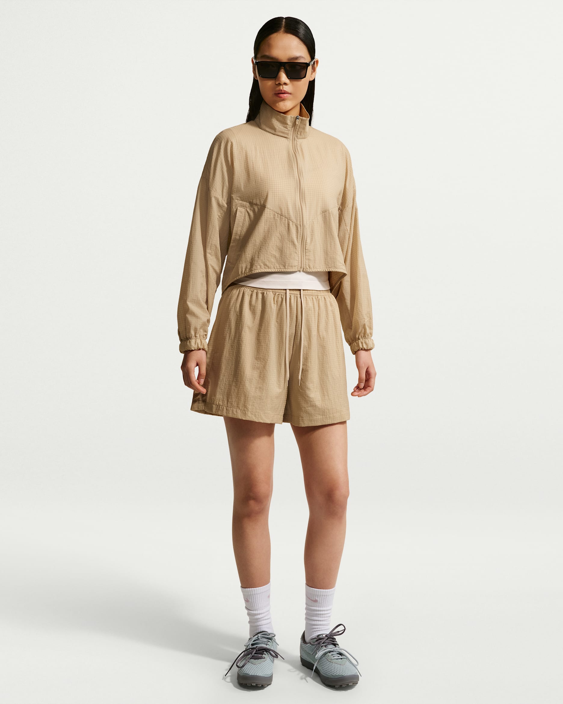 나이키 스포츠웨어 여성 루즈 핏 하이웨이스트 경량 립스탑 쇼츠 - 리넨/리넨