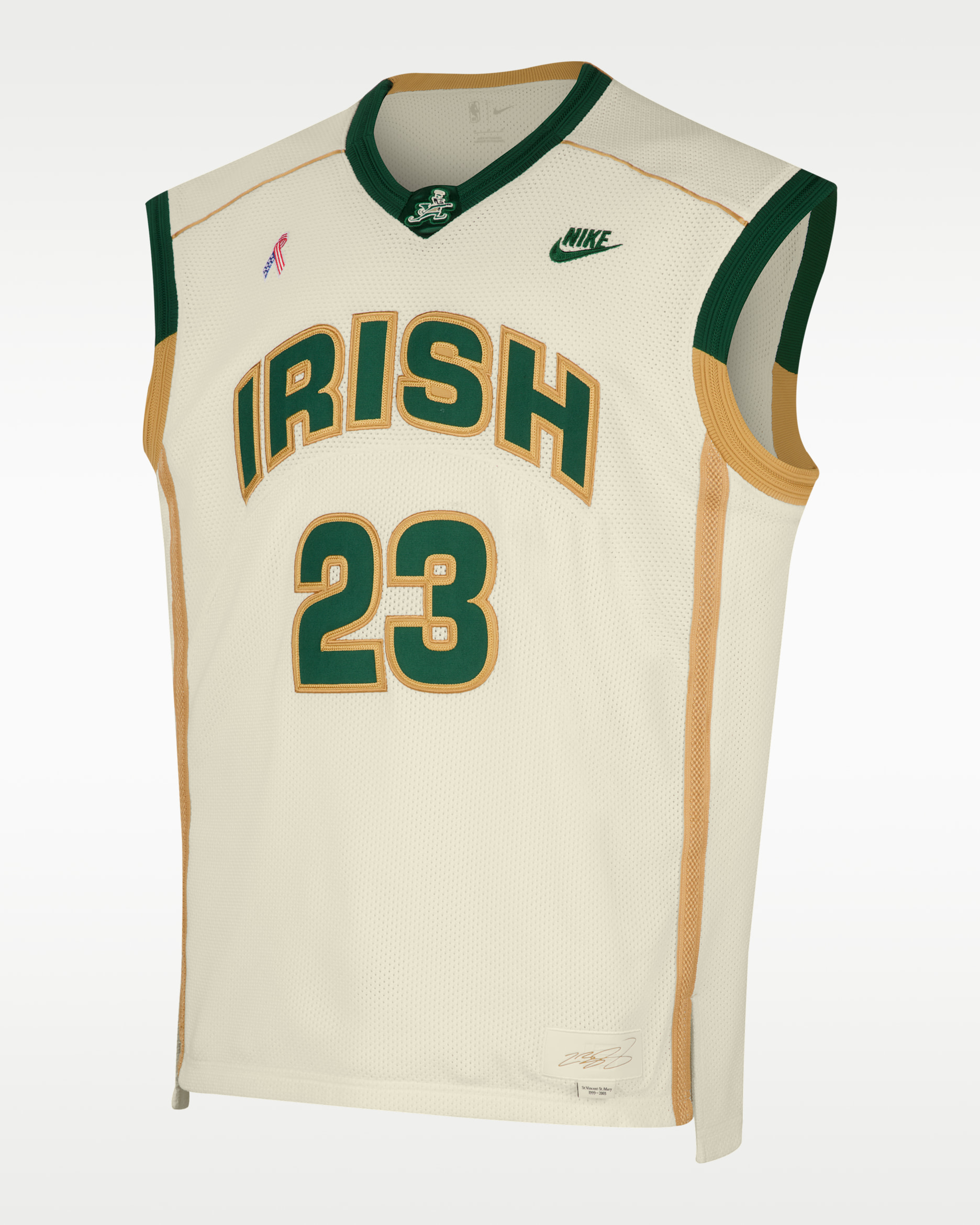 LeBron Nike Men's Basketball Jersey - Sail/Gorge Green/Club Gold/Gorge Green