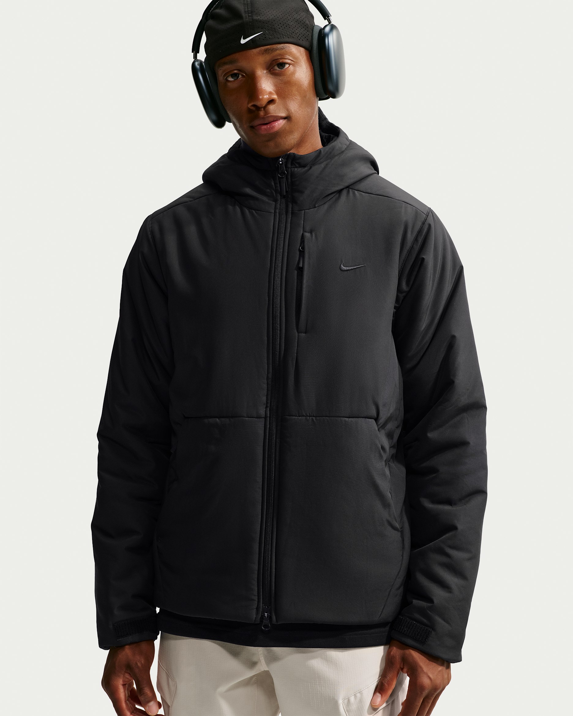 Nike Unlimited Men's Therma-FIT Repel Hooded Jacket - Black/Black