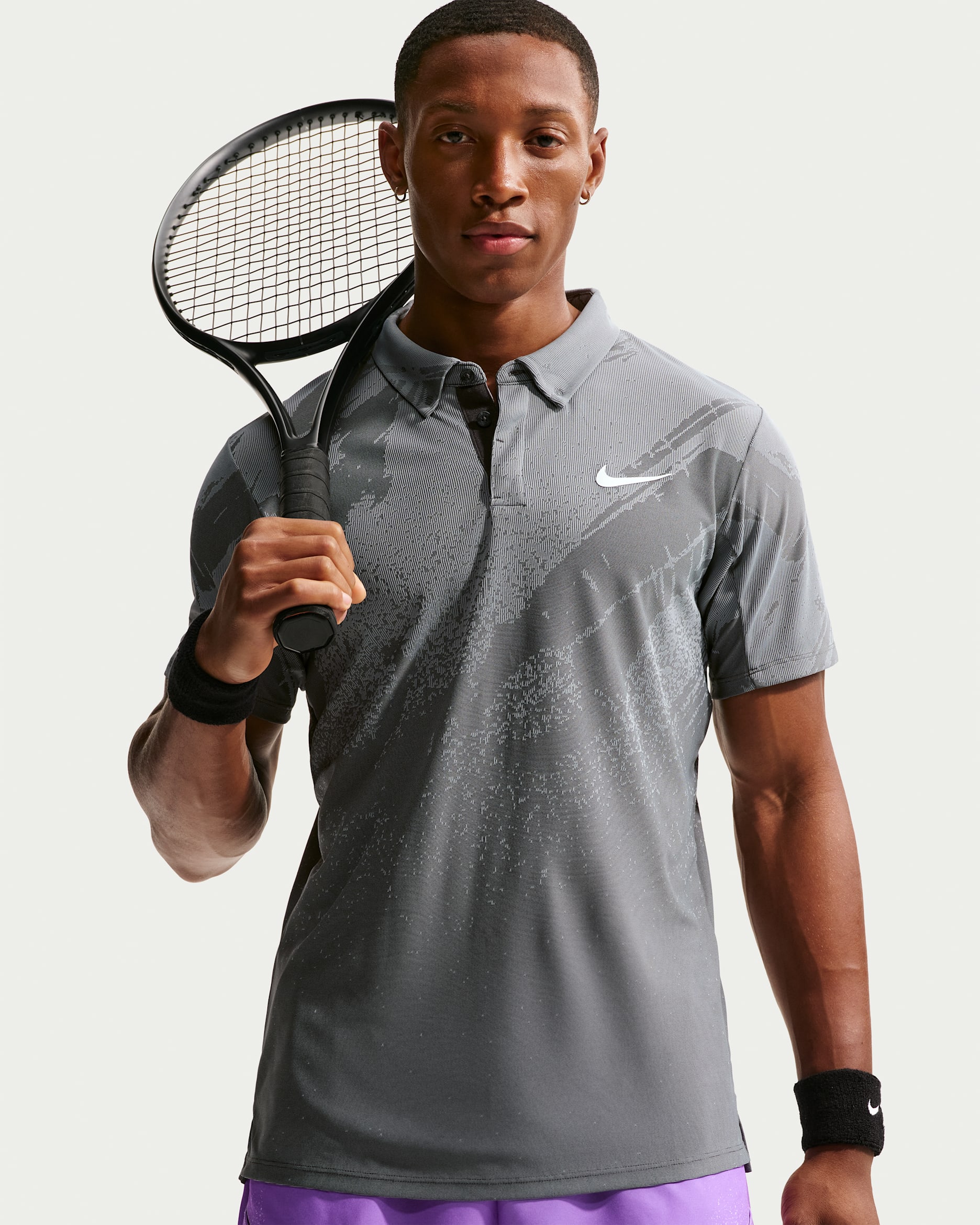 NikeCourt Slam Men's Dri-FIT ADV Tennis Polo - Anthracite/Cool Grey/White