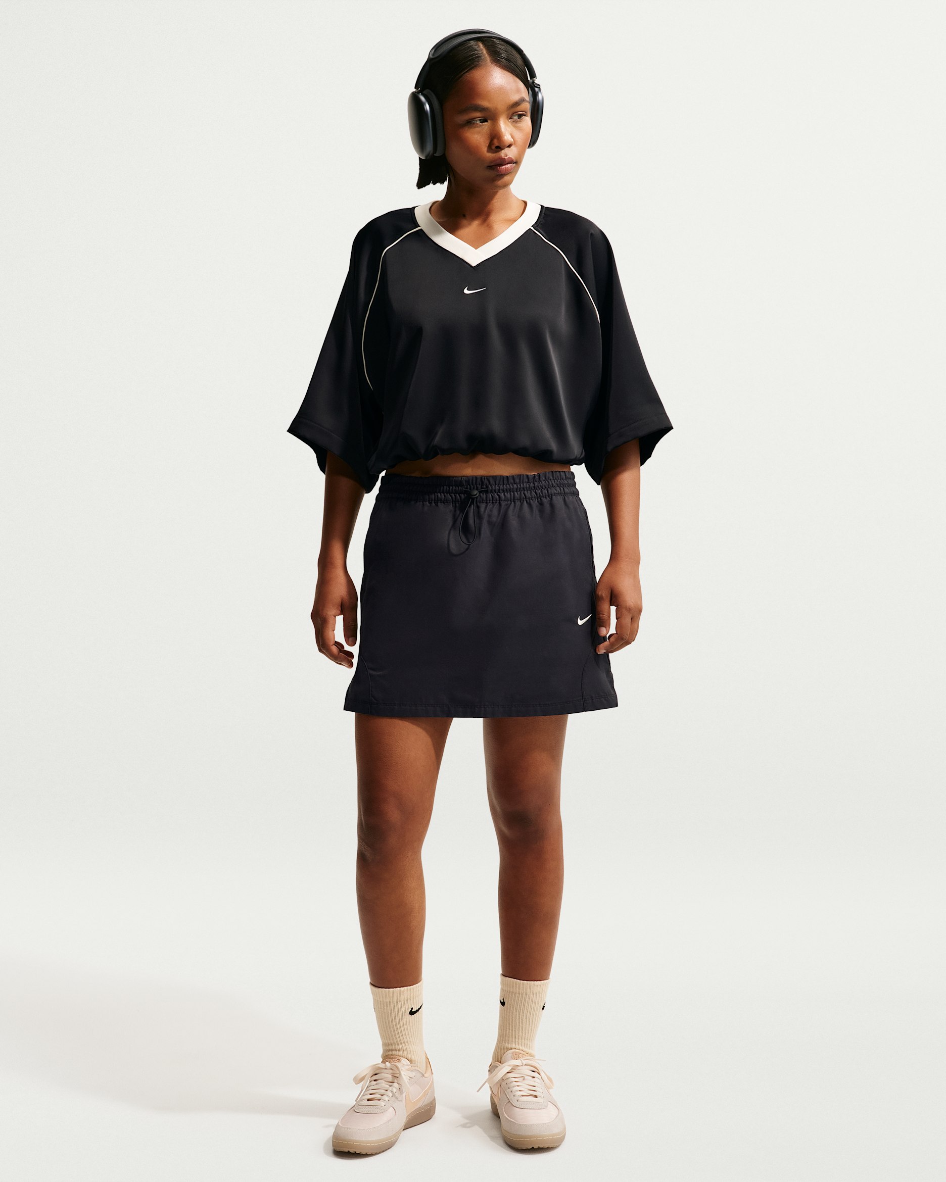 Minigonna a vita media Nike Sportswear – Donna - Nero/Nero/Chalk