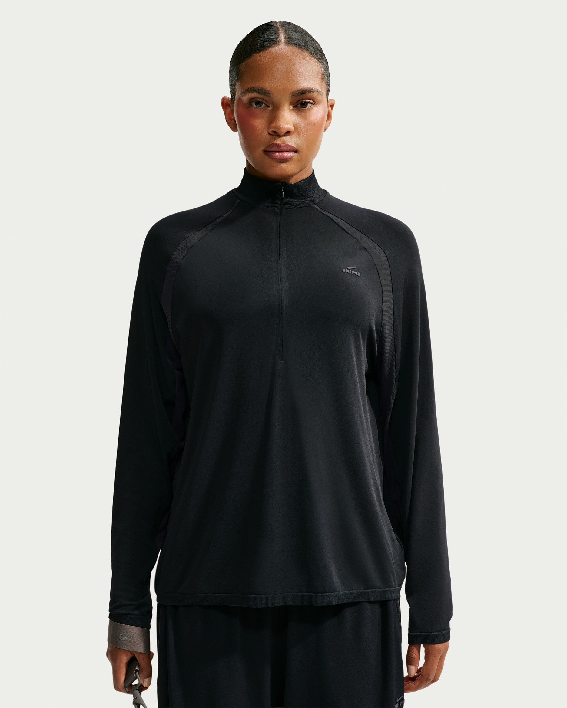 Haut à manches longues et demi-zip NikeSKIMS Stretch Knit pour femme - NSKM Obsidian/NSKM Igneous