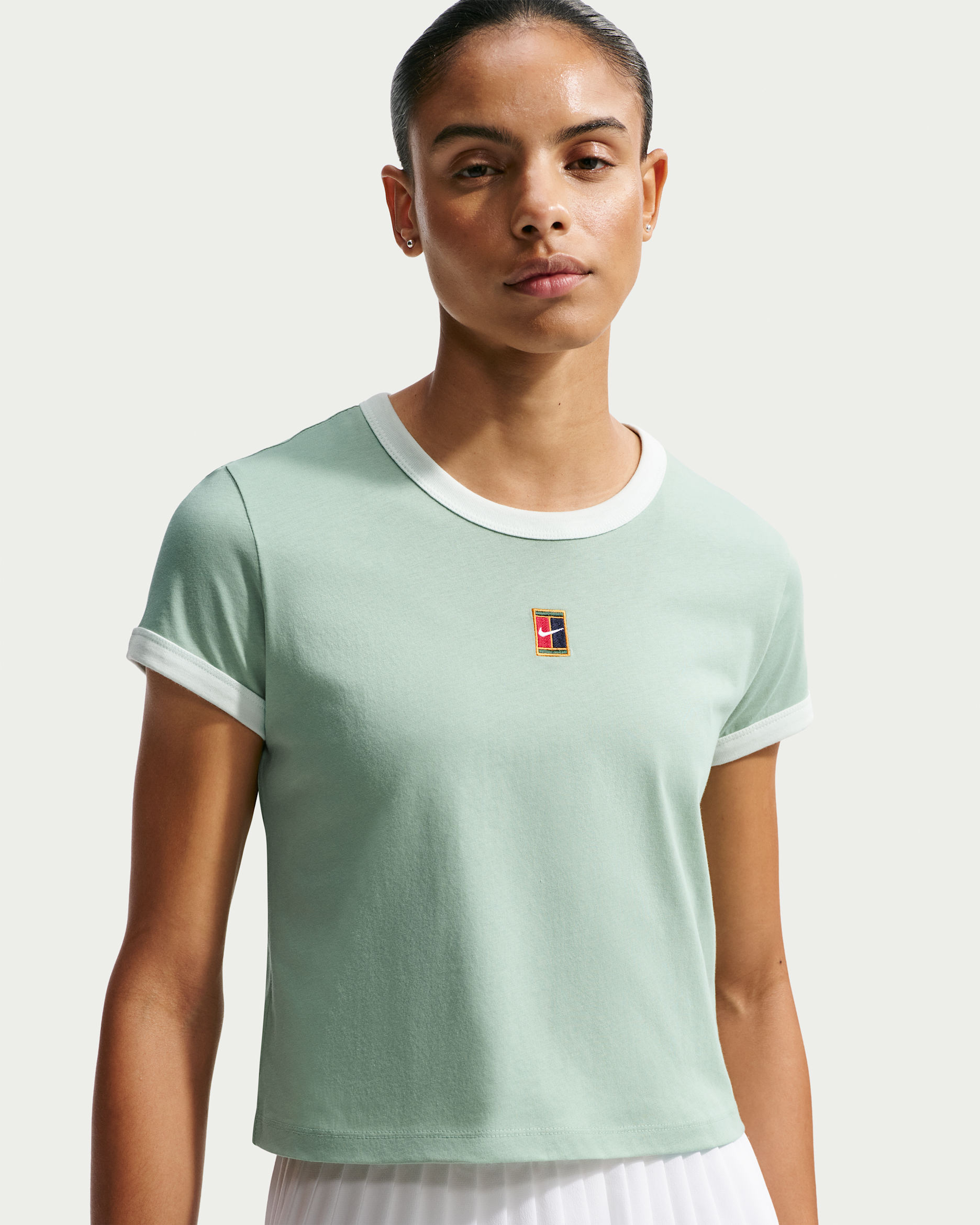 Nike Heritage Tennis Kurzarmshirt (Damen) - Steam/Barely Green