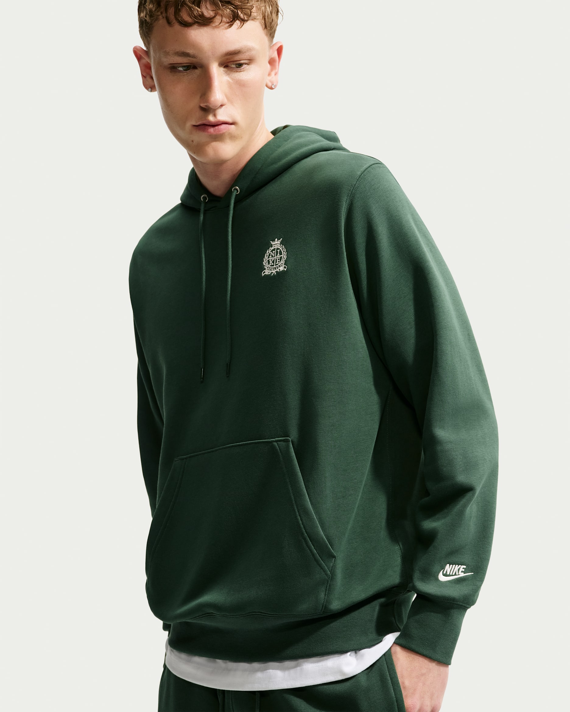 Nike Sportswear Club Men's French Terry Hoodie - Fir/Fir/Phantom