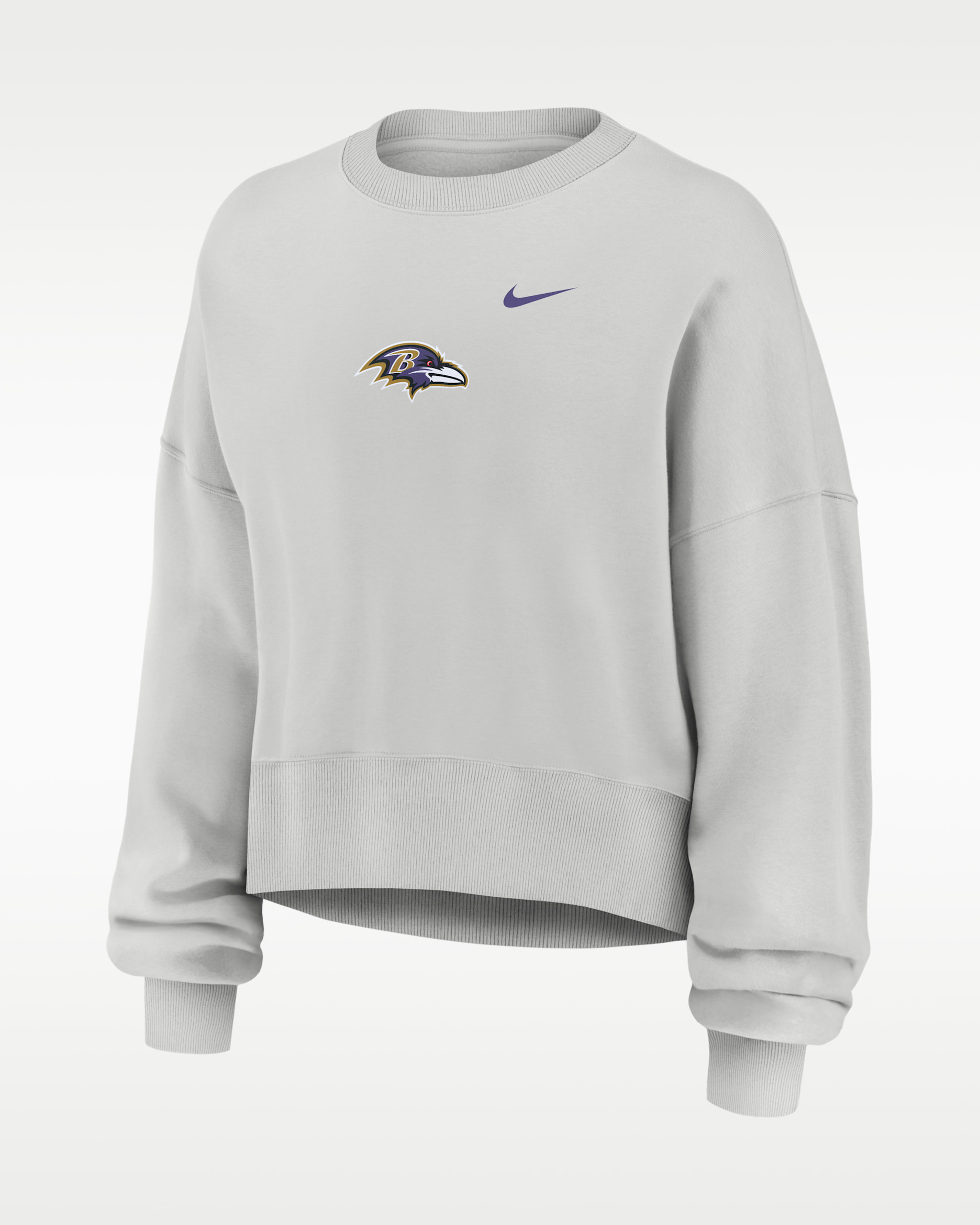 Baltimore Ravens Primetime Phoenix Women's Nike NFL Oversized Pullover Crew - Grey