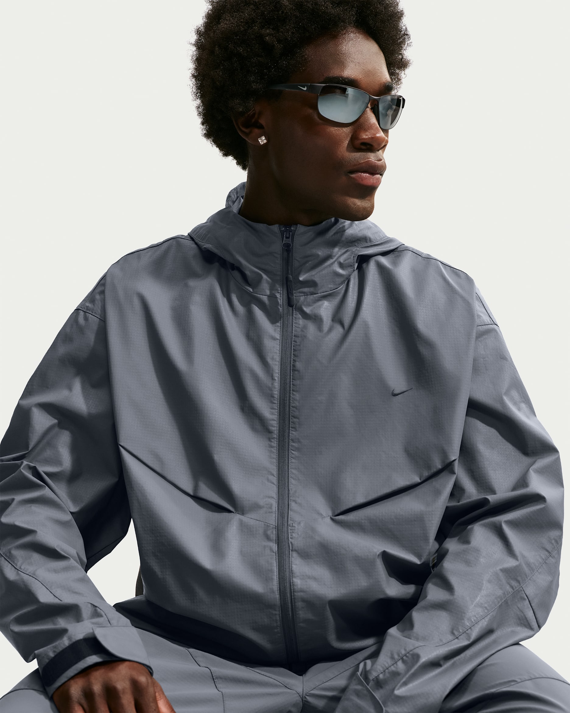 Nike Tech lockere reflektierende Jacke mit durchgehendem Reißverschluss (Herren) - New Slate/Schwarz