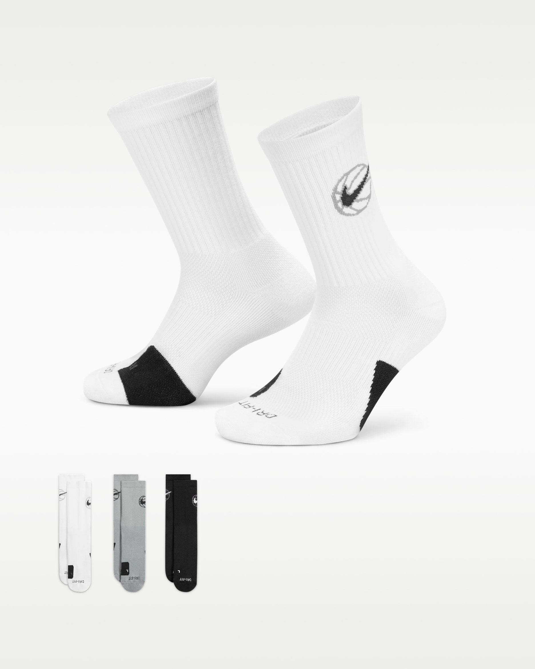 Nike Everyday Crew Basketbalsokken (3 paar) - Meerkleurig