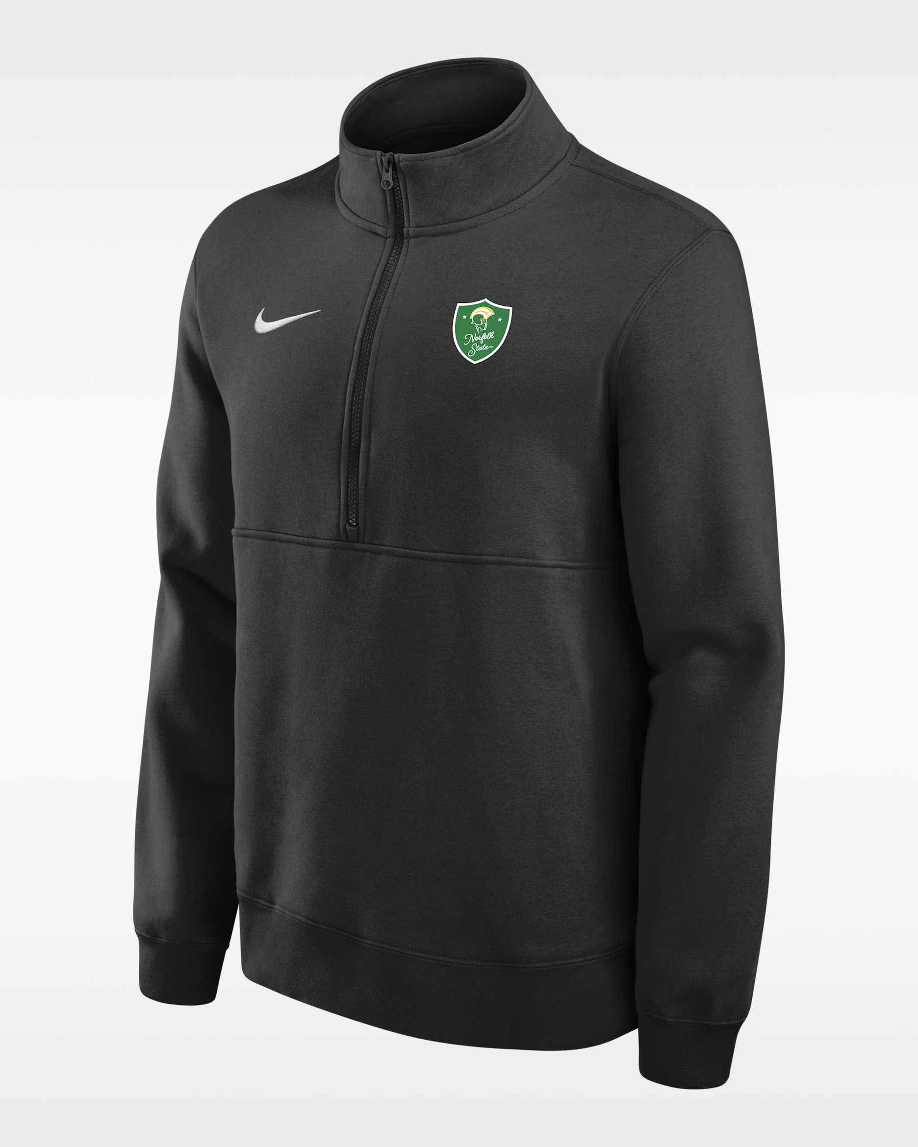 Nike College (Norfolk State University Men's Club Fleece 1/4-Zip Top - Black