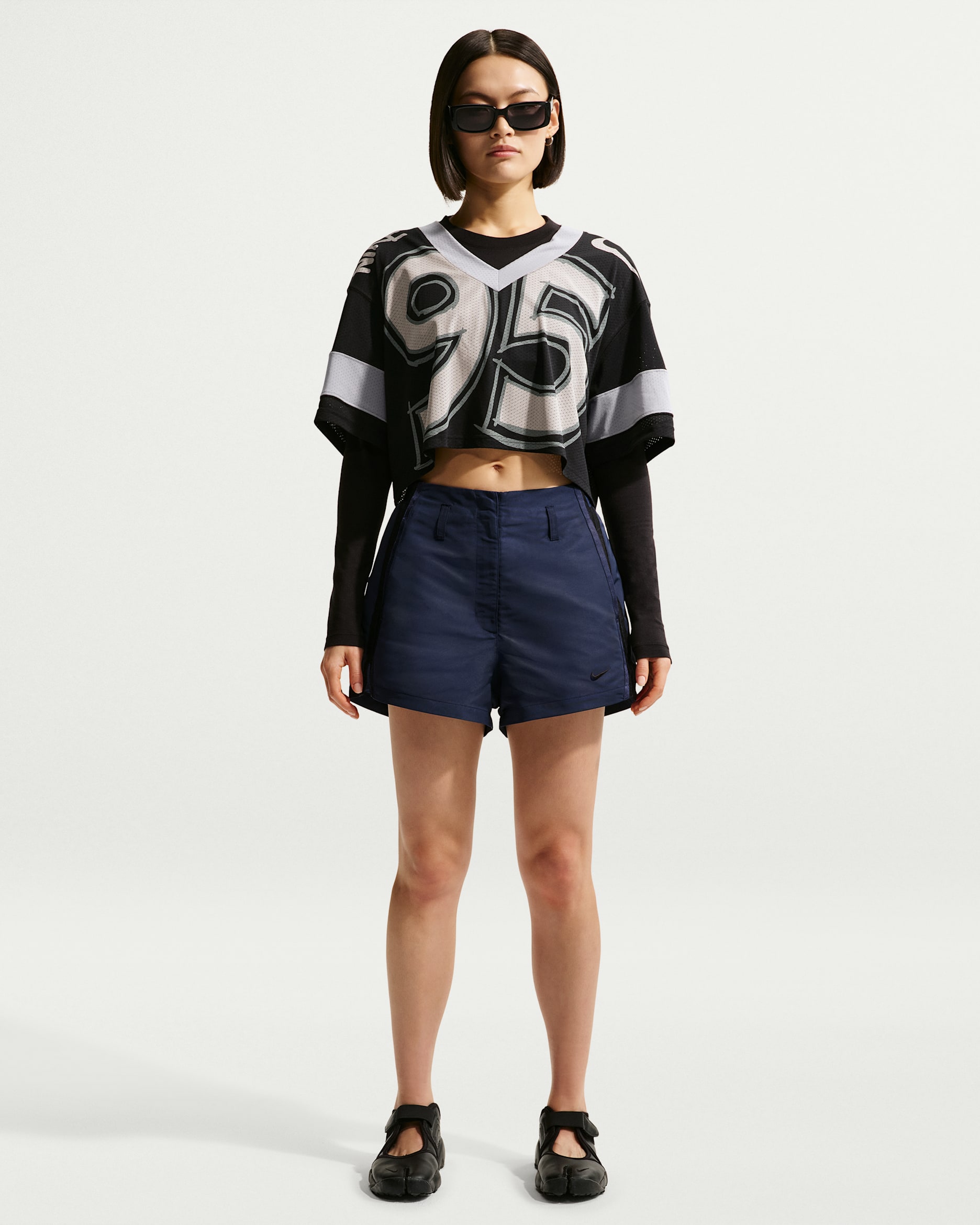 나이키 스포츠웨어 여성 하이웨이스트 2인치 쇼츠 - 미드나이트 네이비/블랙/블랙