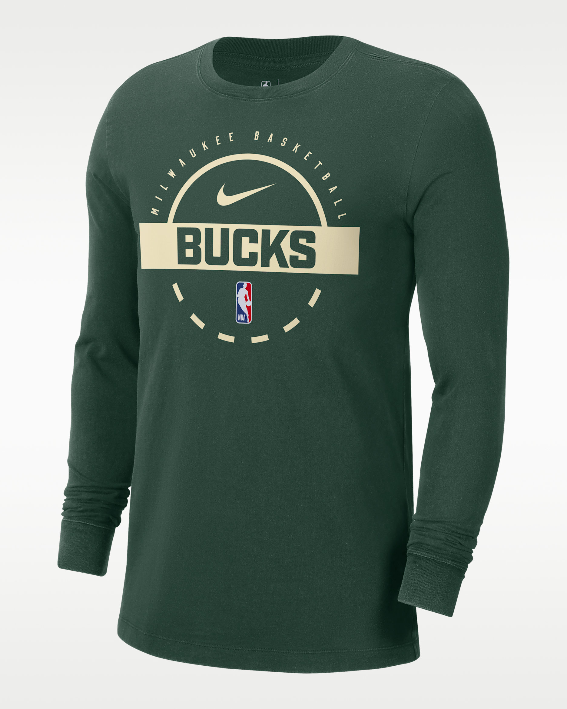 Milwaukee Bucks Men's Nike NBA Practice Long-Sleeve T-Shirt - Fir