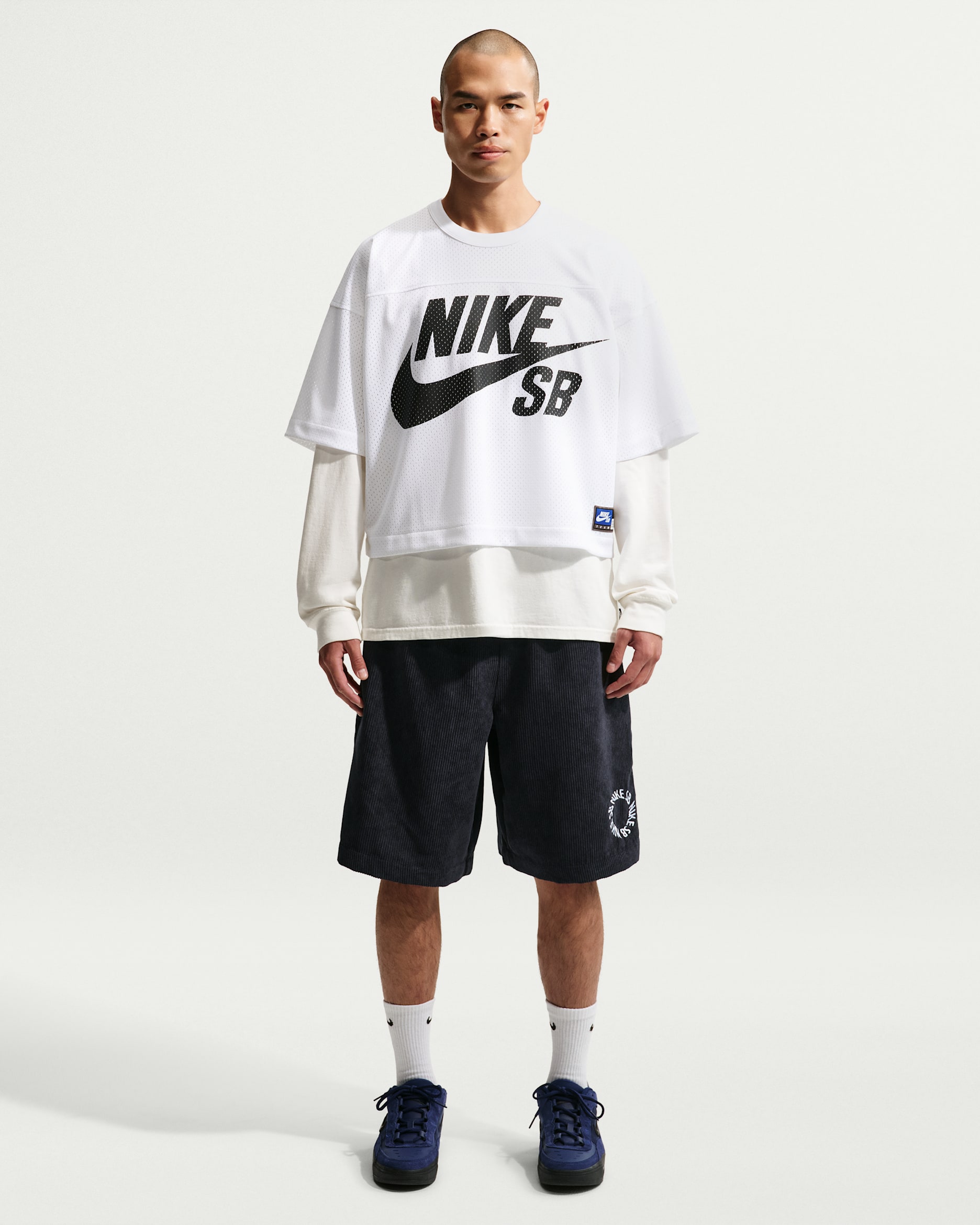 나이키 SB 코듀로이 스케이트보딩 쇼츠 - 블랙/화이트