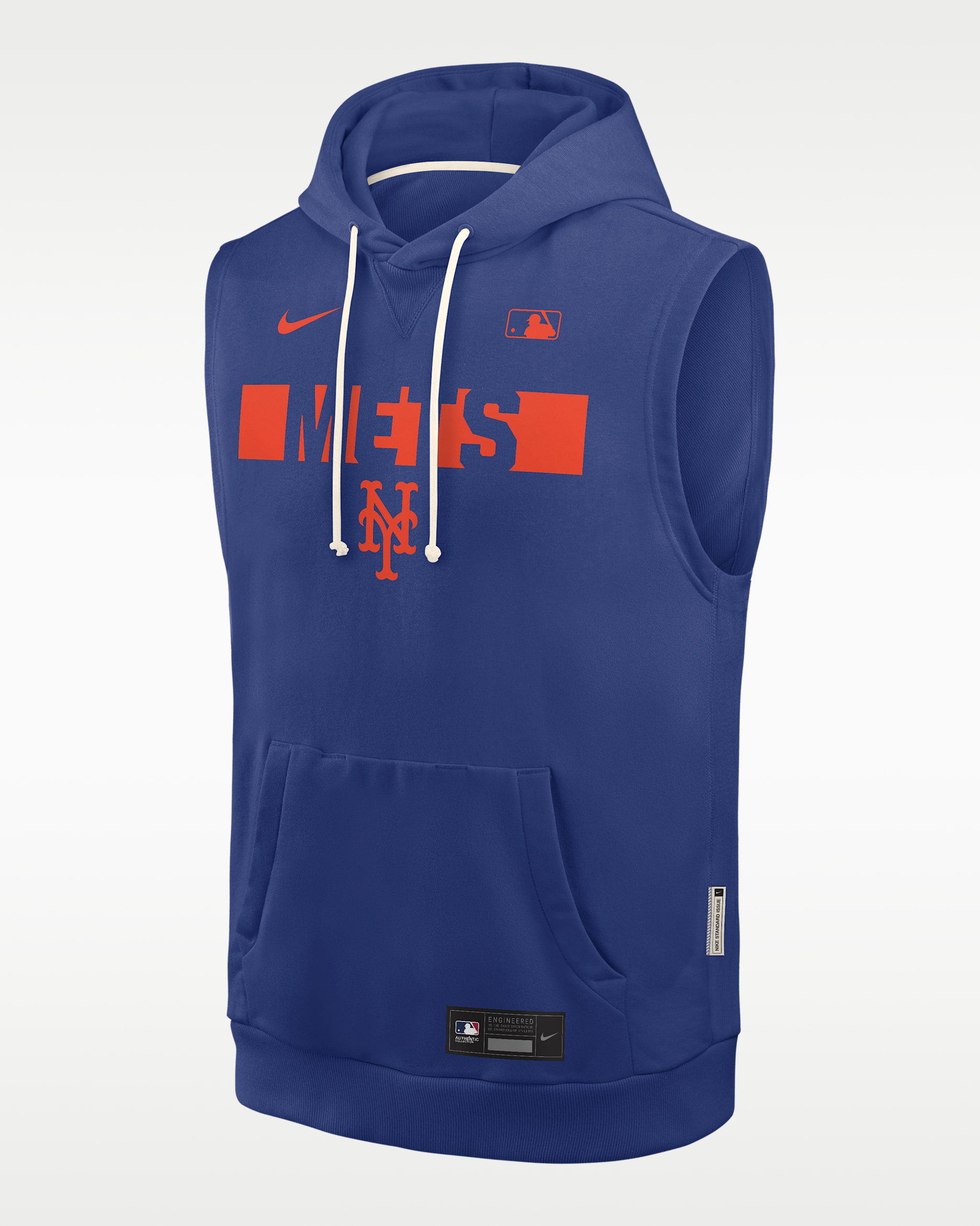 New York Mets Authentic Collection Standard Issue Men's Nike Dri-FIT MLB Sleeveless Pullover Hoodie - Rush Blue