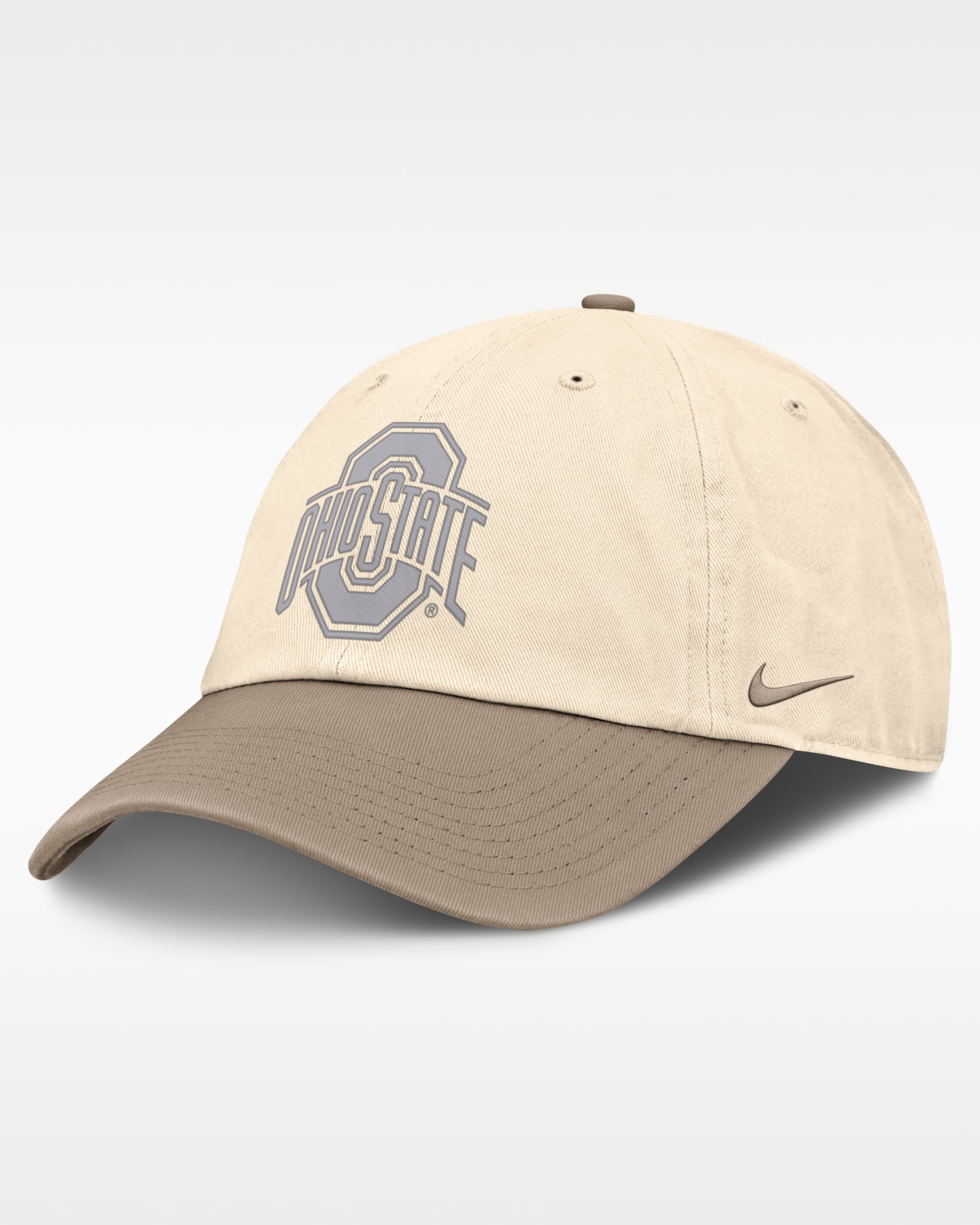 Ohio State Natural Club Men's Nike College Adjustable Hat - Natural/Khaki