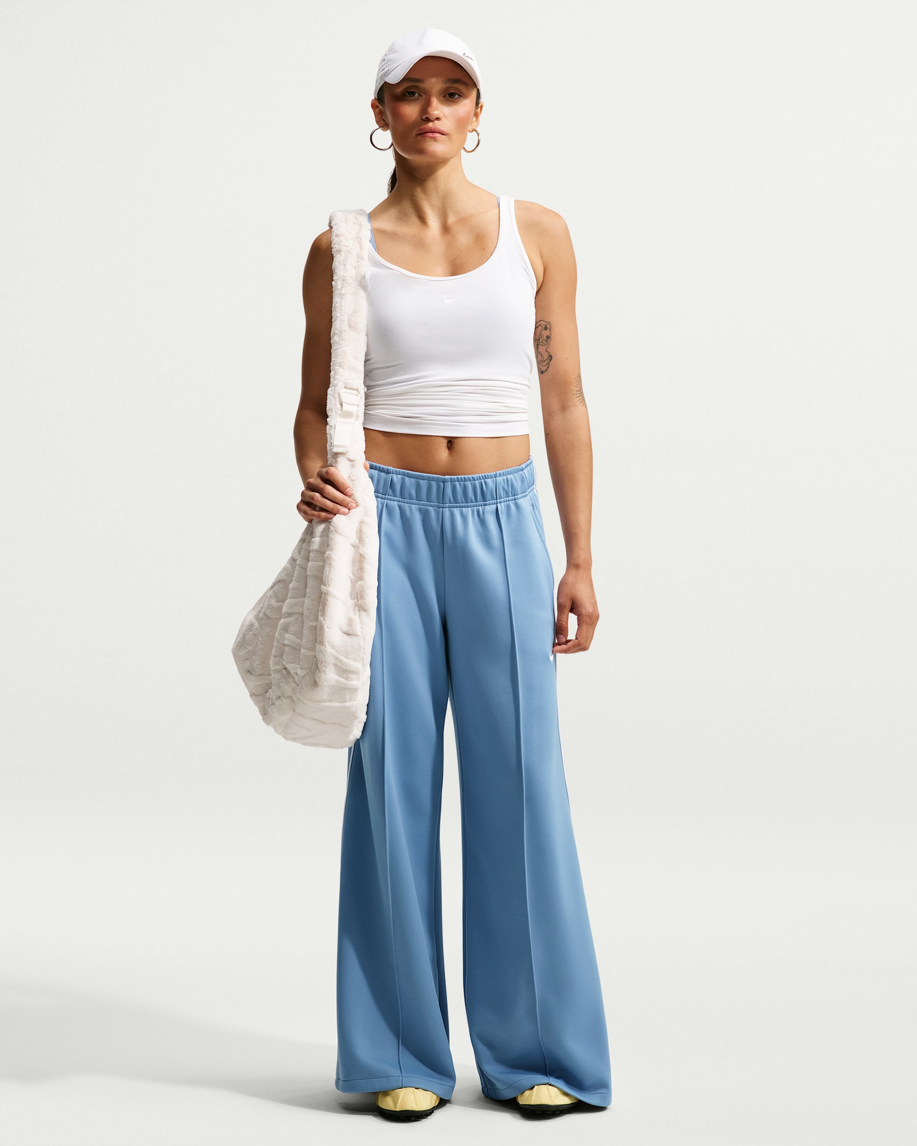 Nike Sportswear Women's Mid-Rise Wide-Leg Track Pants - Work Blue/White/Sail