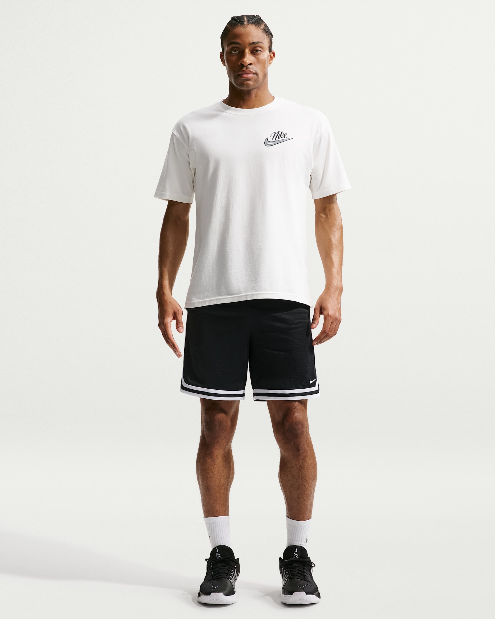 Shorts de básquetbol de 20 cm Dri-FIT para hombre Nike DNA - Negro/Blanco/Blanco