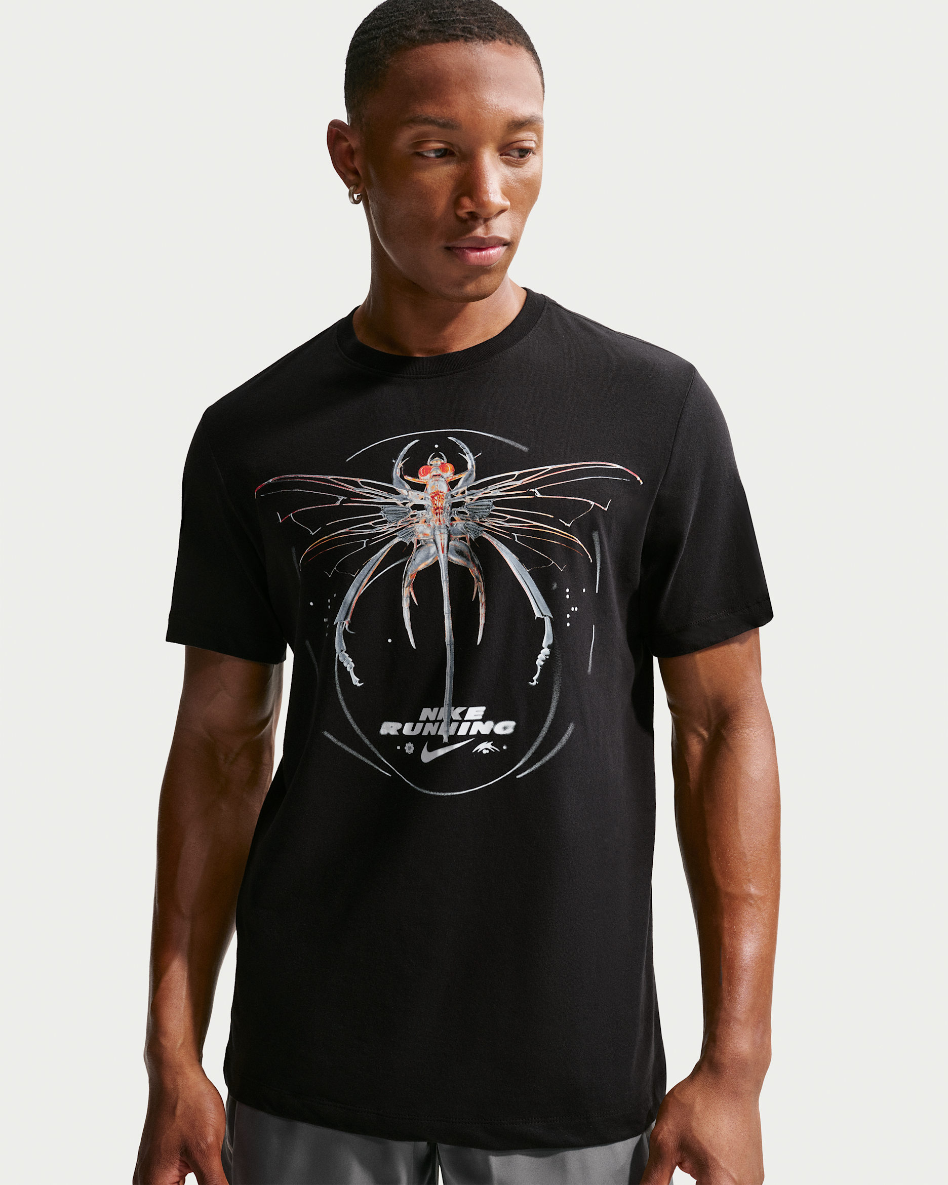 Ανδρικό T-Shirt για τρέξιμο Dri-FIT Nike - Μαύρο