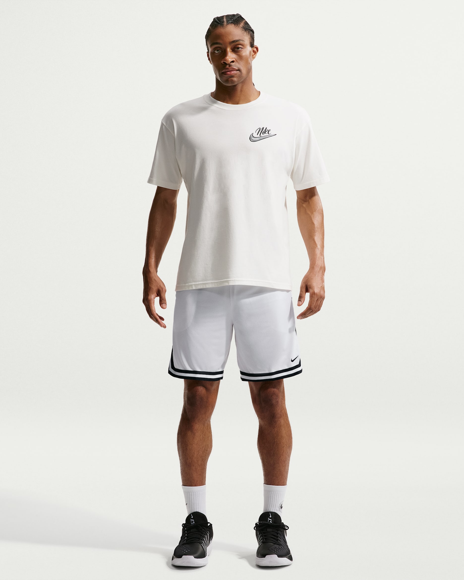 Nike DNA Men's Dri-FIT 8" Basketball Shorts - White/Black/Black