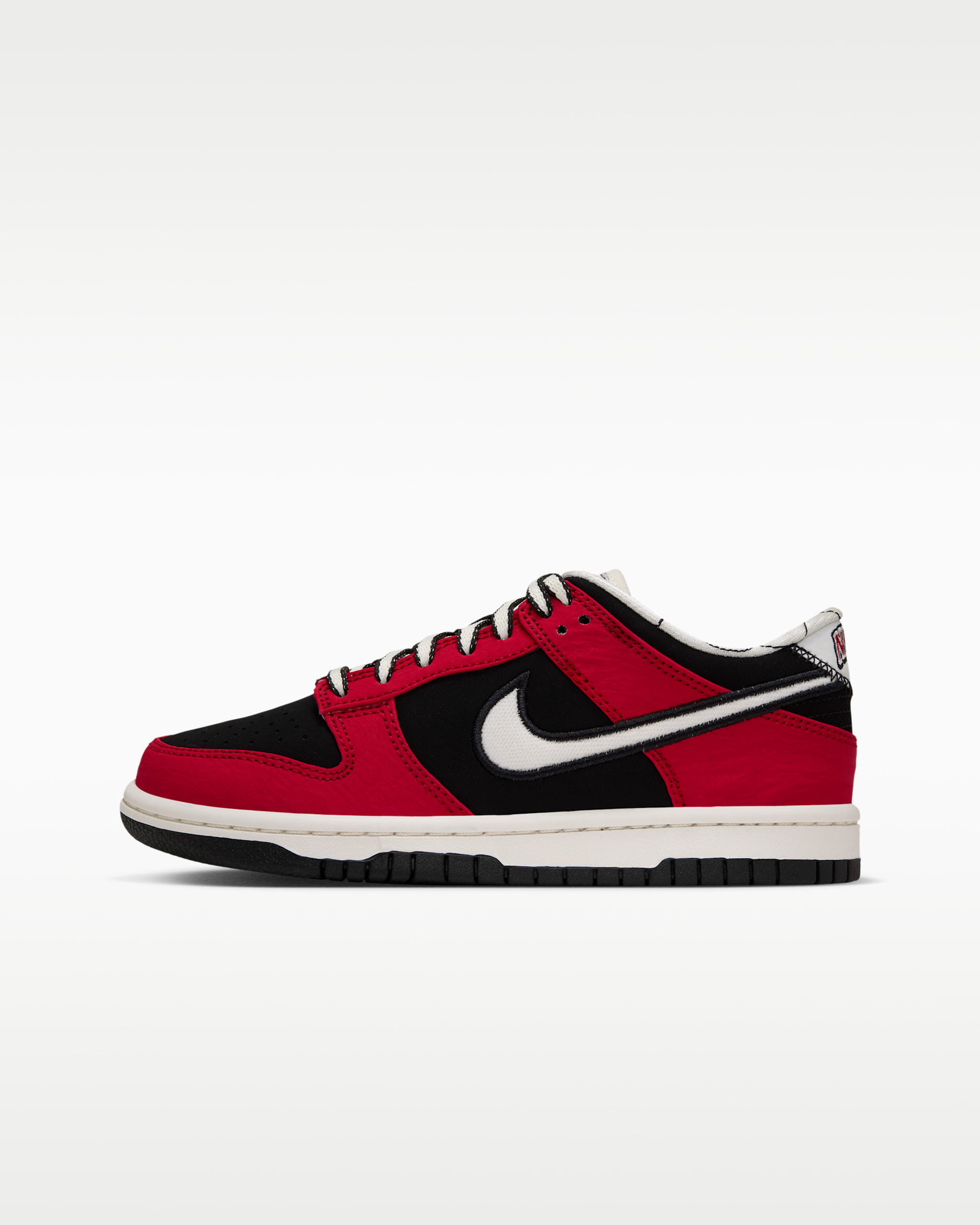 Nike Dunk Low LV8 Big Kids' Shoes - Black/University Red/Sail
