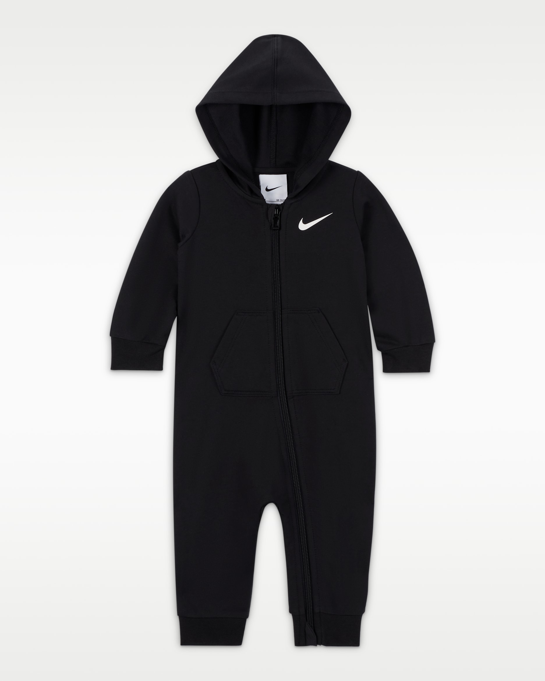 Coverall med huva Nike Baby Essentials för baby (0–9 mån) - Svart