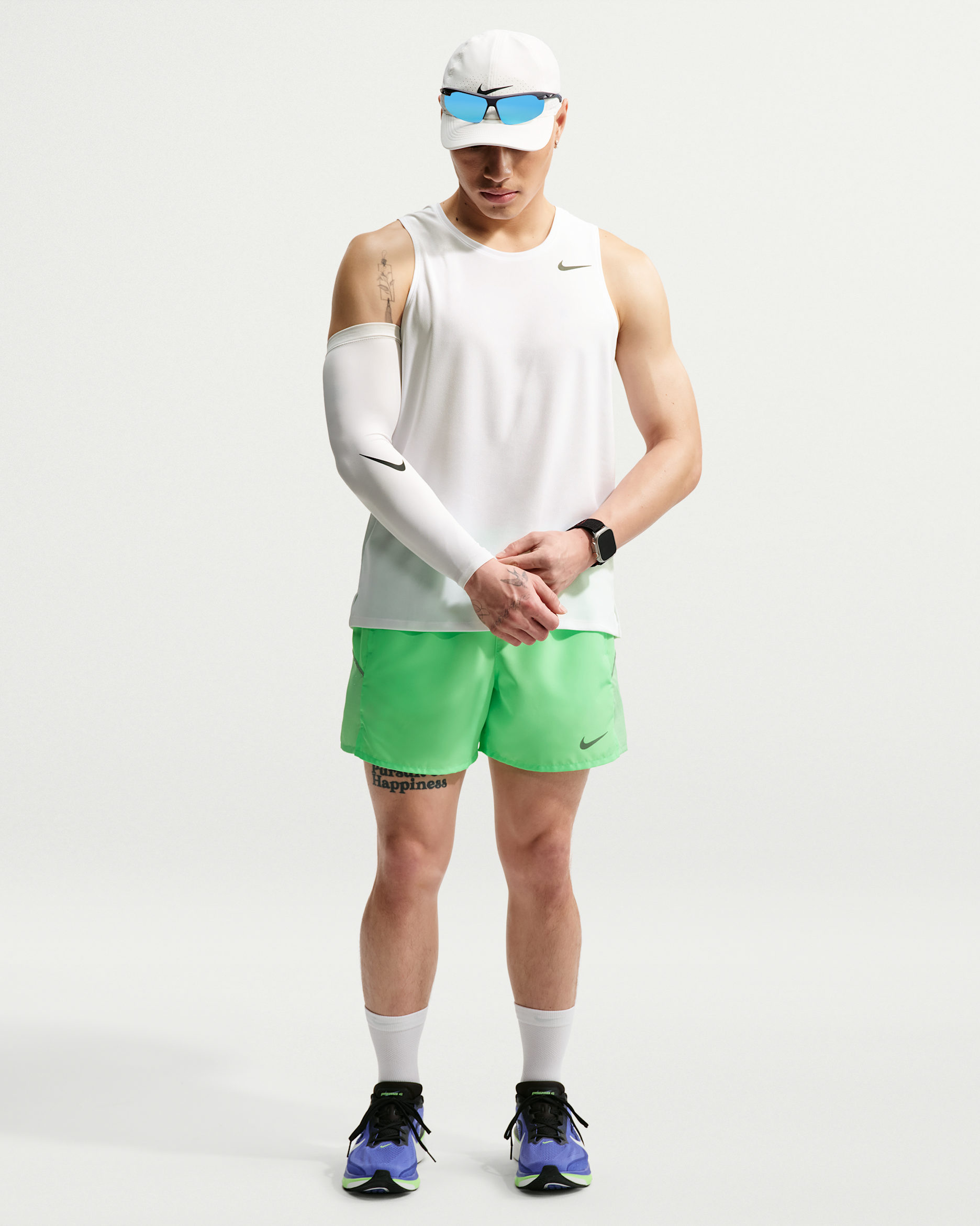 Shorts de correr Dri-FIT con forro de ropa interior de 13 cm para hombre Nike Miler - Verde ilusión/Pepino calma