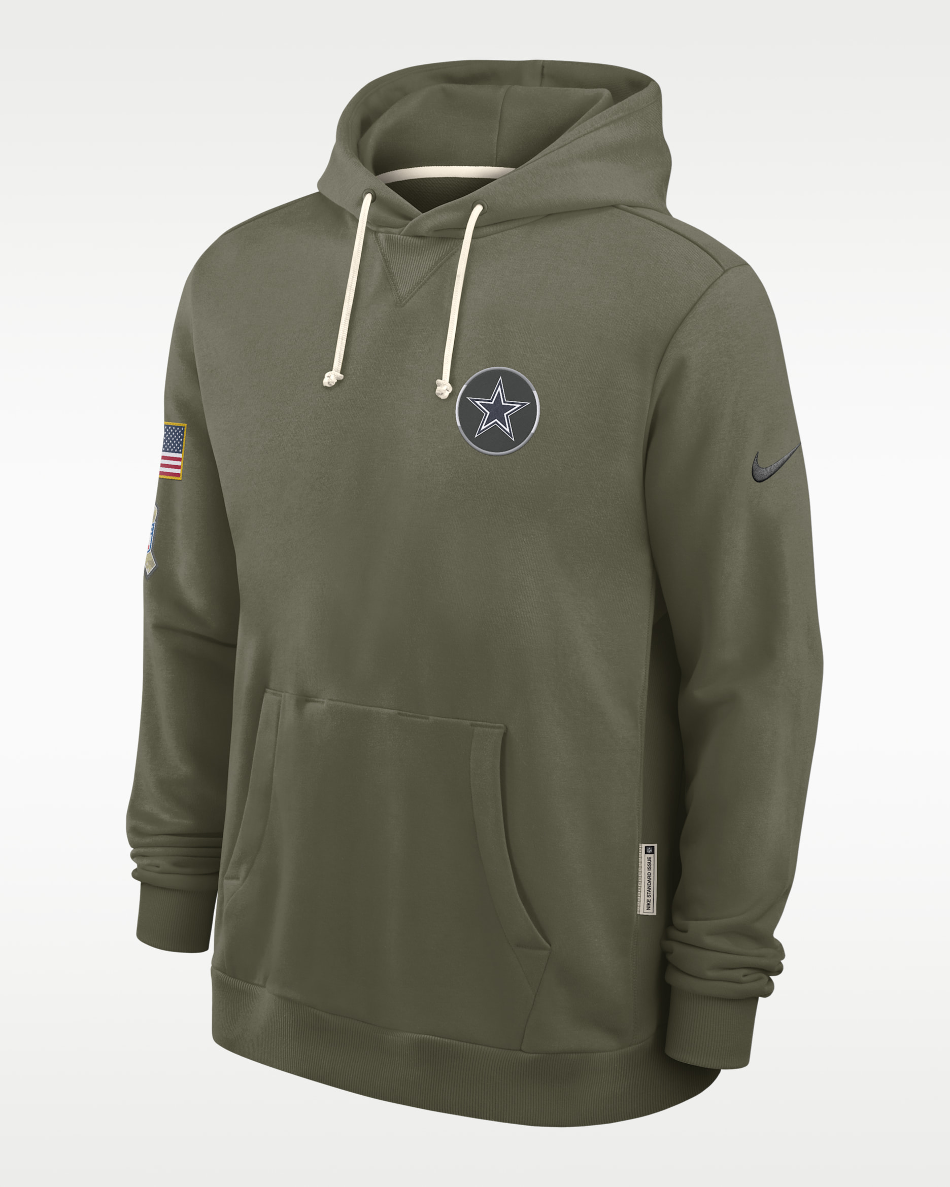 Dallas Cowboys Salute to Service Sideline Dominant Force Men's Nike Dri-FIT NFL Pullover Hoodie - Olive