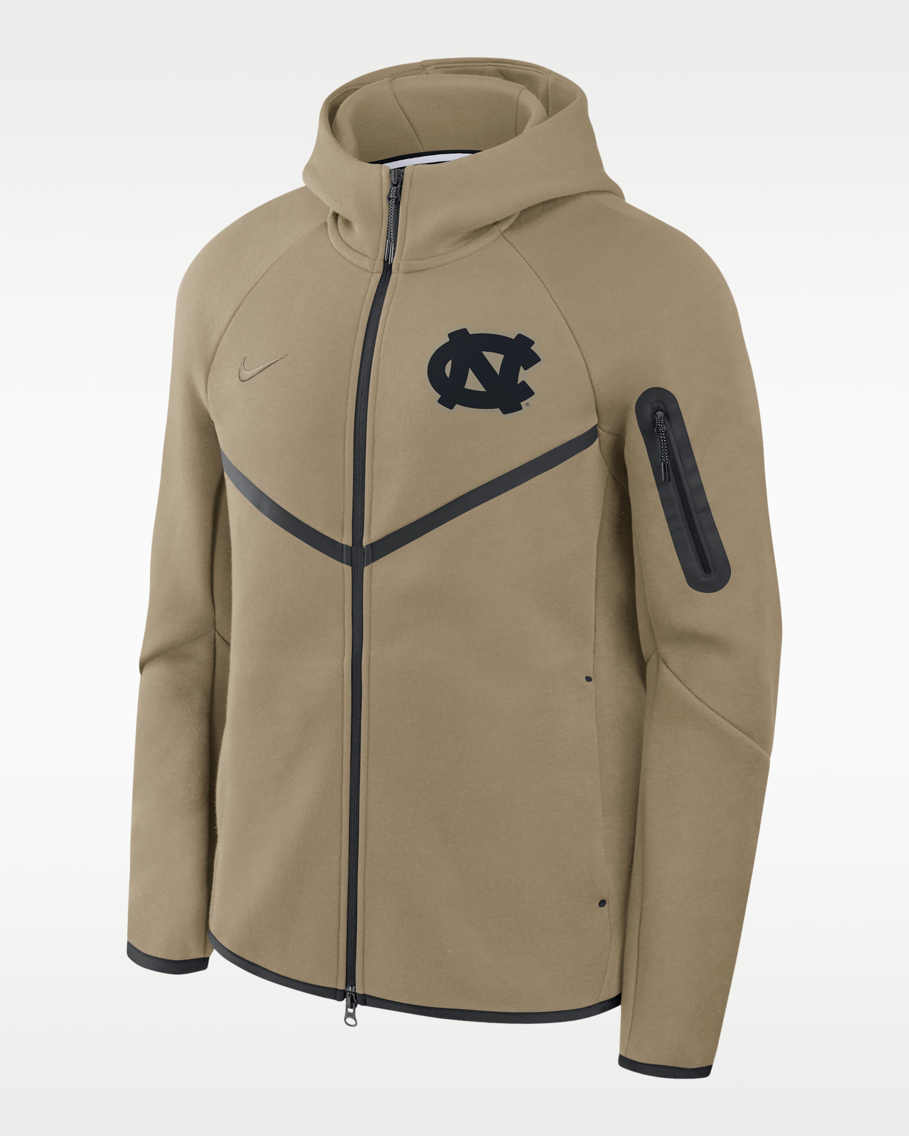 North Carolina Tech Fleece Windrunner Men's Jordan Brand College Full-Zip Hooded Jacket - Olive