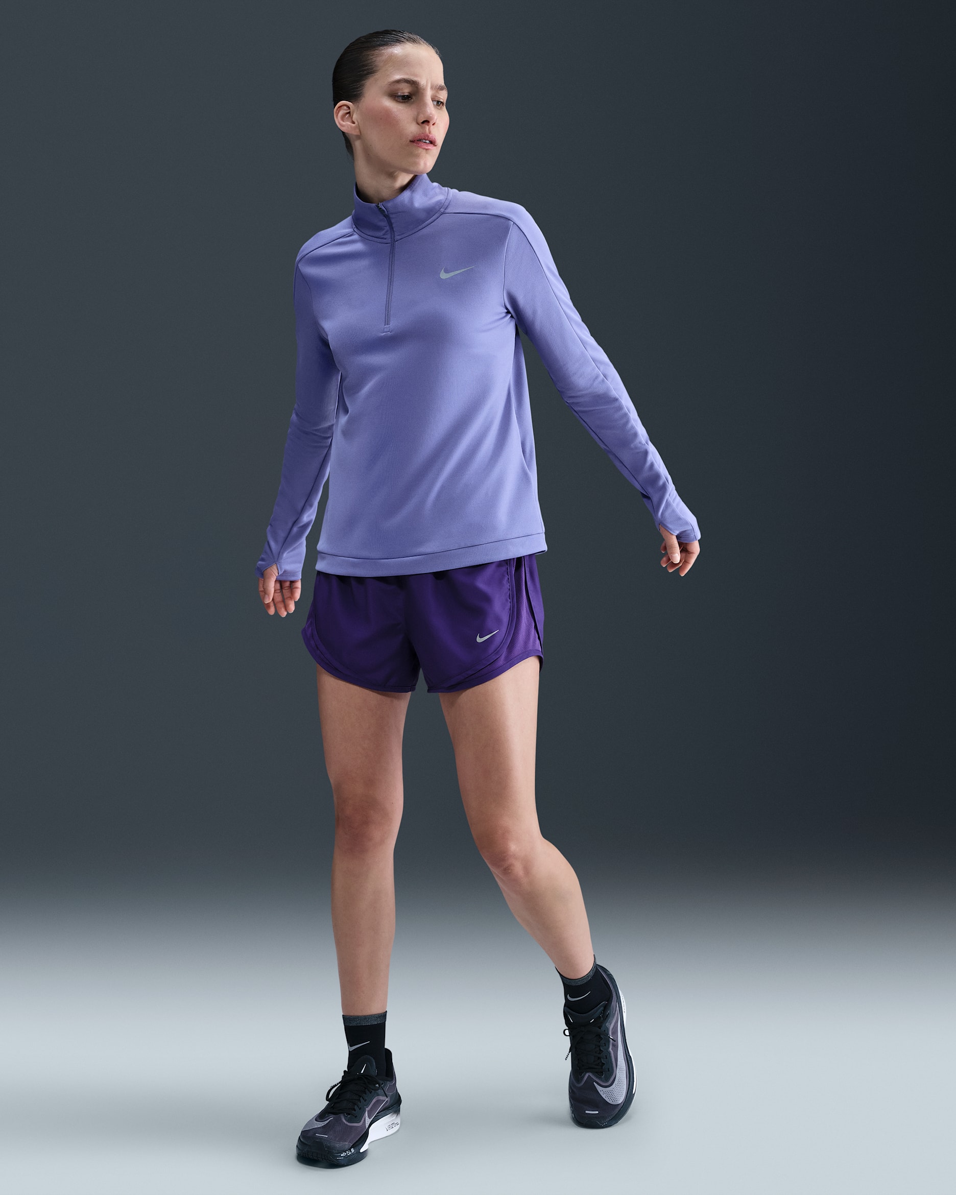 Nike Tempo Women's Dri-FIT Mid-Rise Brief-Lined Running Shorts - Court Purple/Court Purple/Court Purple