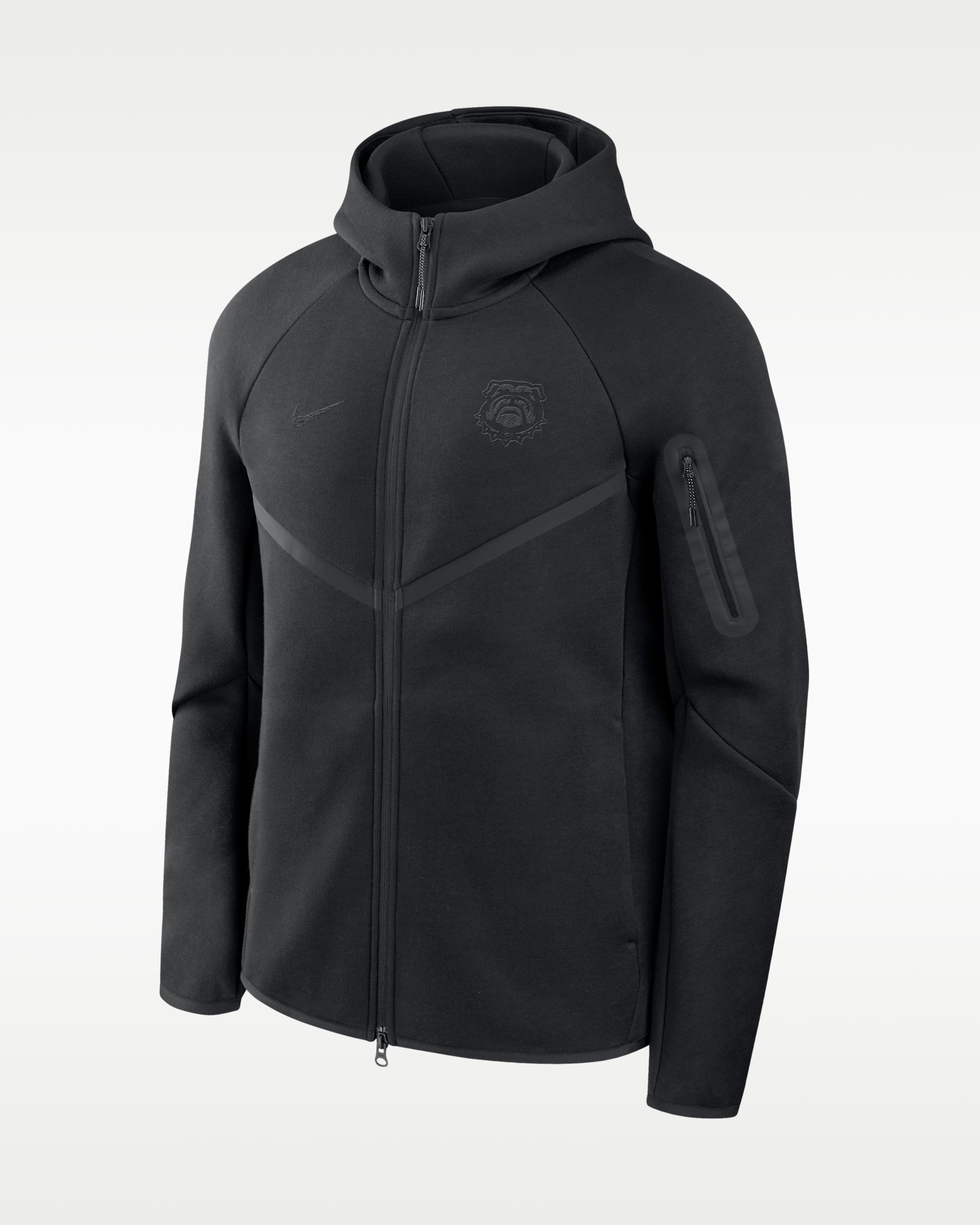 Georgia Tech Fleece Men's Nike College Full-Zip Hooded Jacket - Black