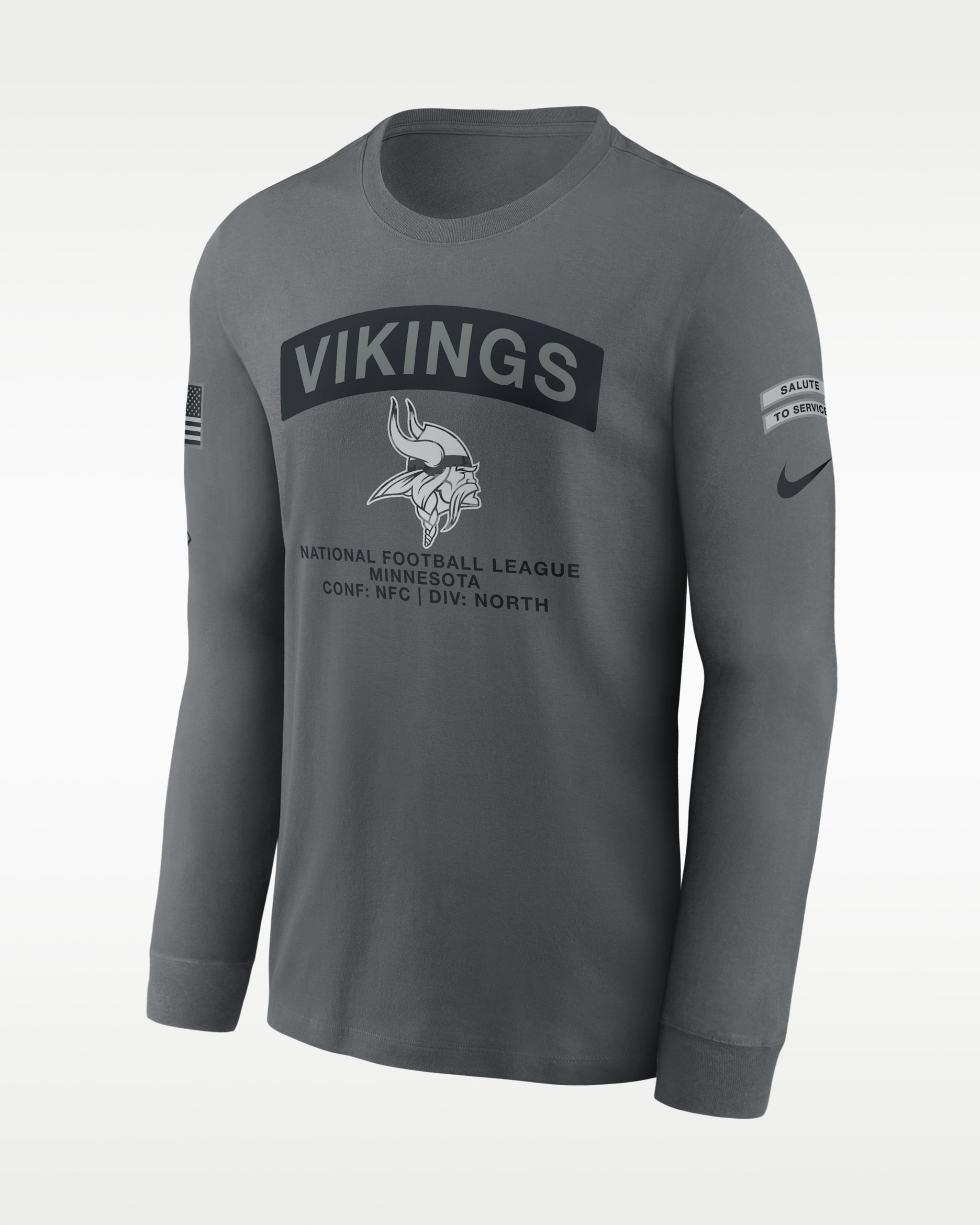 Minnesota Vikings Salute to Service Men's Nike NFL Long-Sleeve T-Shirt - Grey