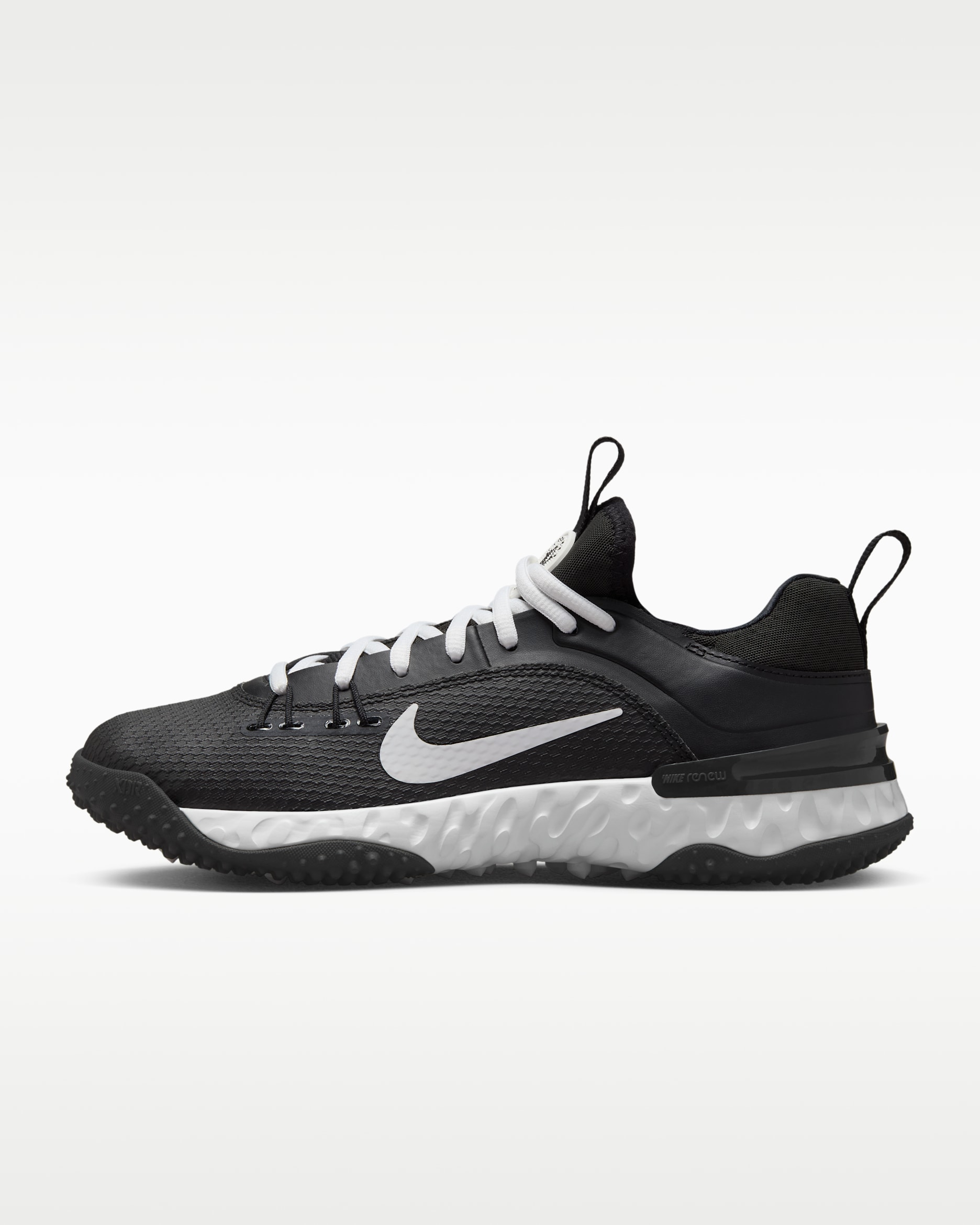 Nike Huarache 9 Elite TF LAX Lacrosse Shoes - Black/White/White