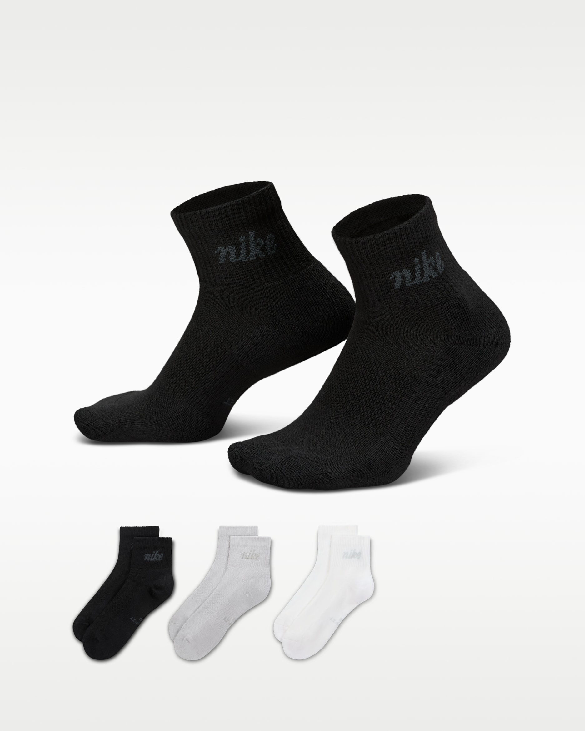 Nike Everyday Elevated Ankle Socks (3 Pairs) - Multi-Color