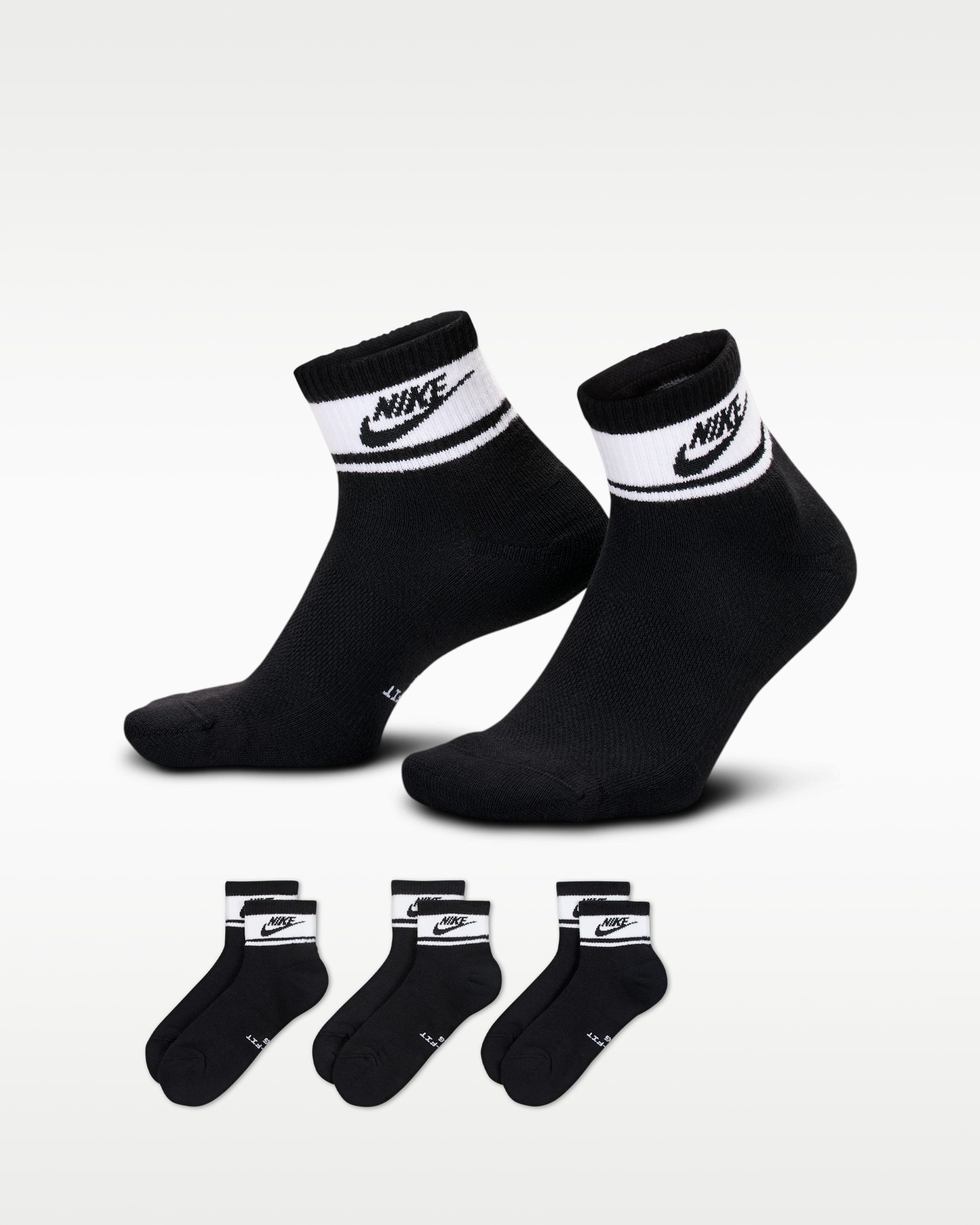 Nike Everyday Elevated Ankle Socks (3 Pairs) - Multi-Color