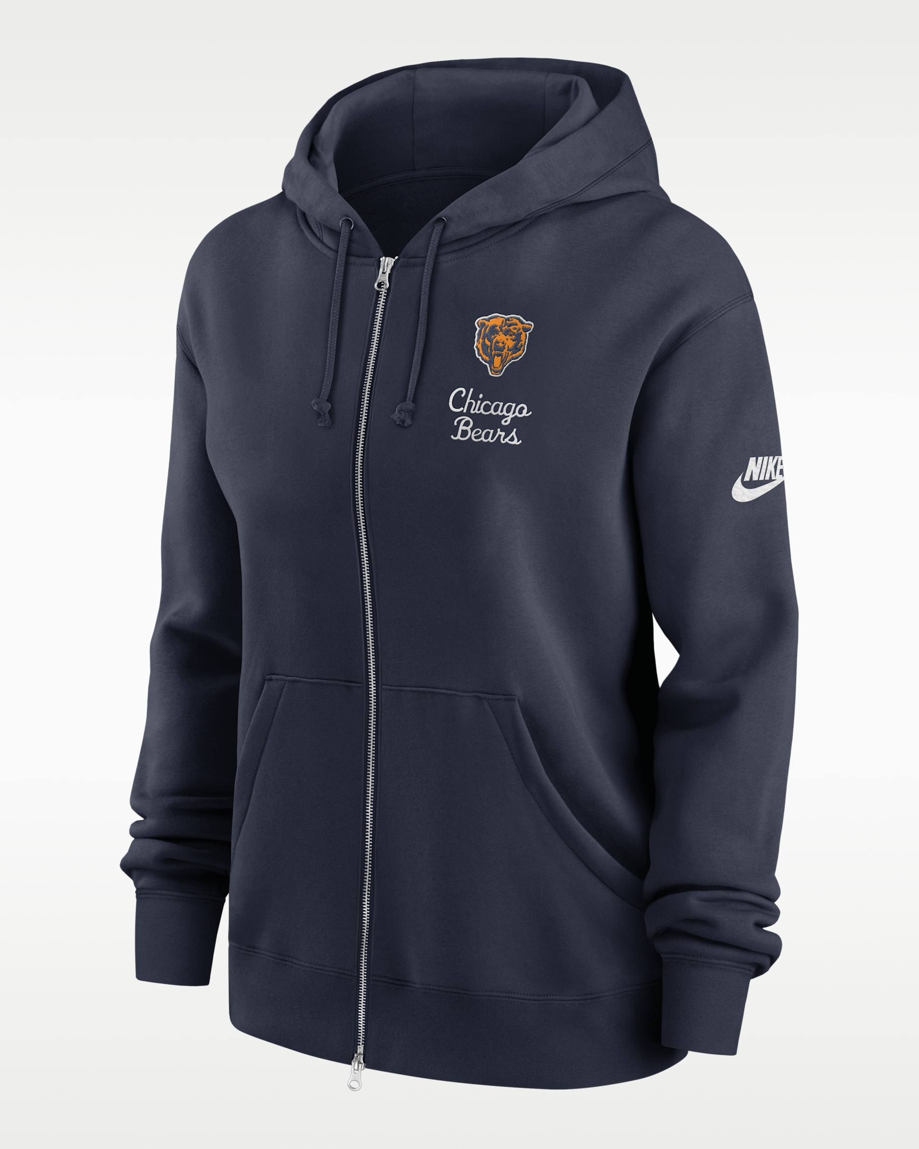 Chicago Bears Phoenix Rewind Women's Nike NFL Full-Zip Hoodie - Navy