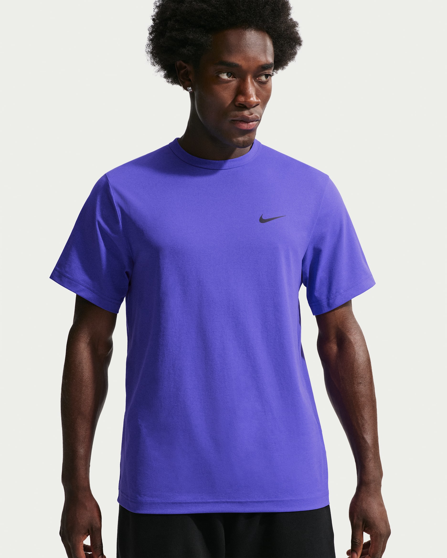 Nike Hyverse Men's Dri-FIT UV Short-sleeve Versatile Top - Persian Violet/Black