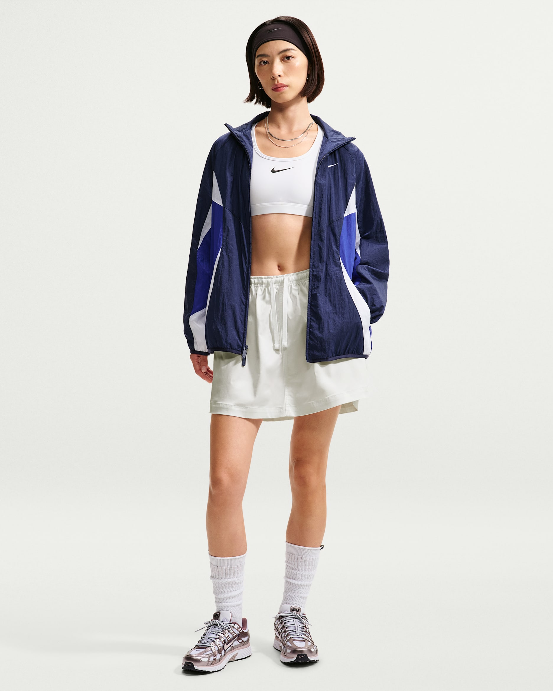 Nike Sportswear 女款寬版梭織多功能裙款 - 白色/白色