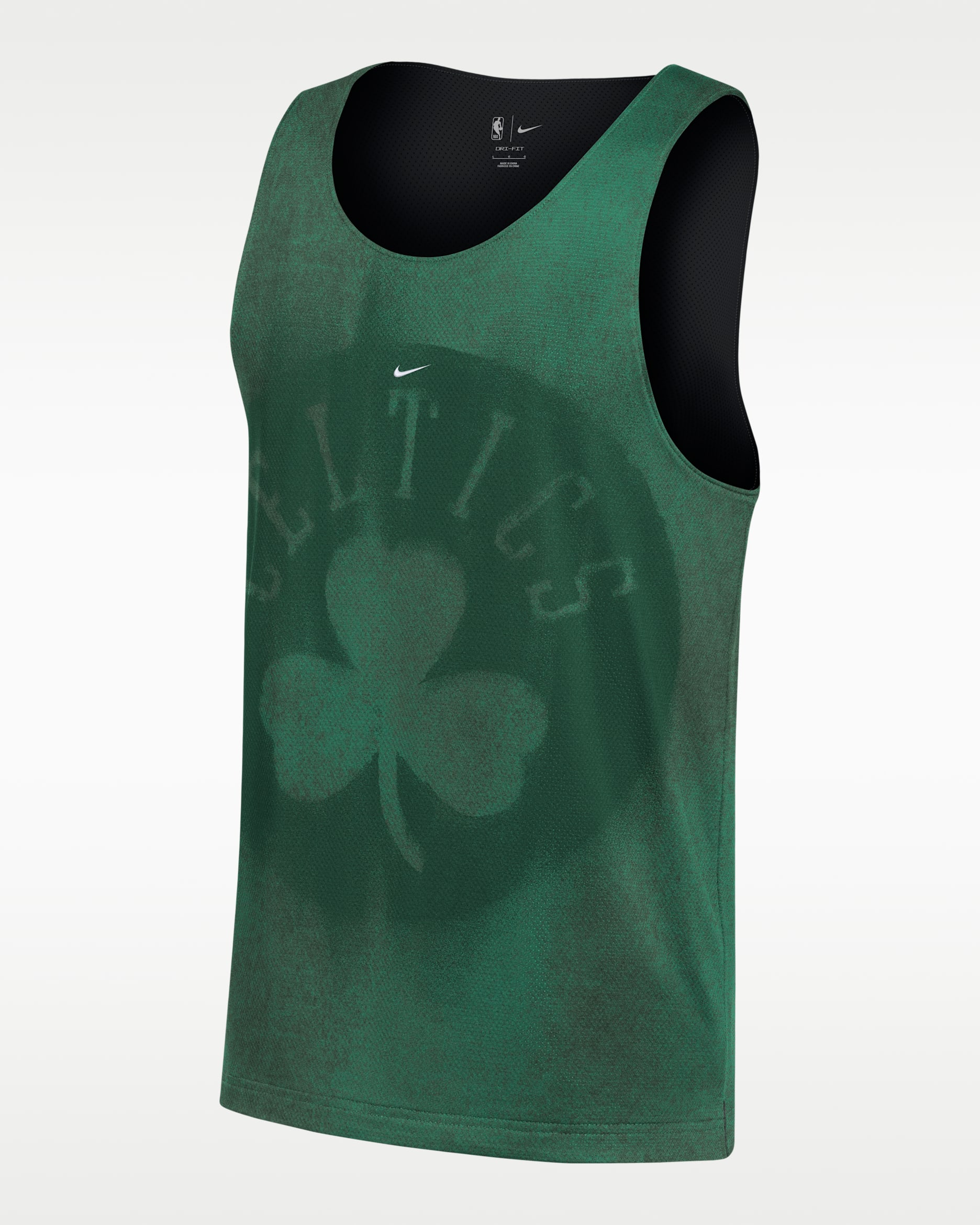 Jersey de básquetbol de malla para hombre Nike Boston Celtics Standard Issue - Trébol/Negro
