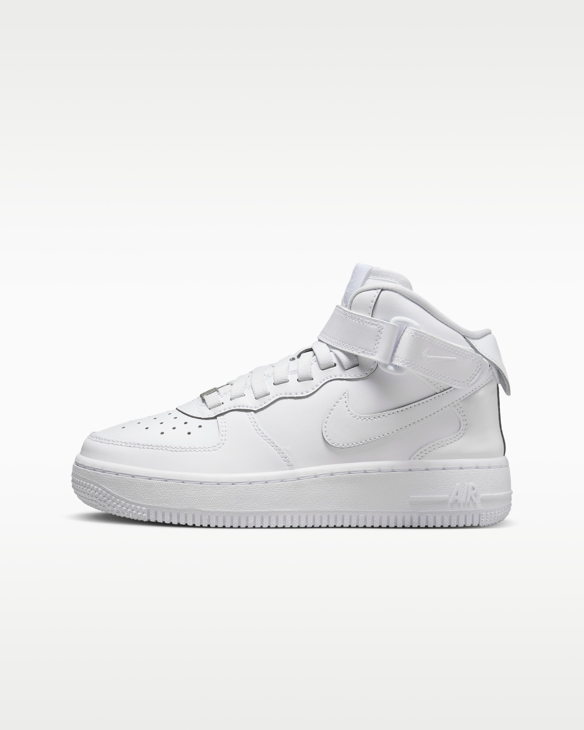 Tenis para niños grandes Nike Air Force 1 Mid EasyOn - Blanco/Blanco/Blanco