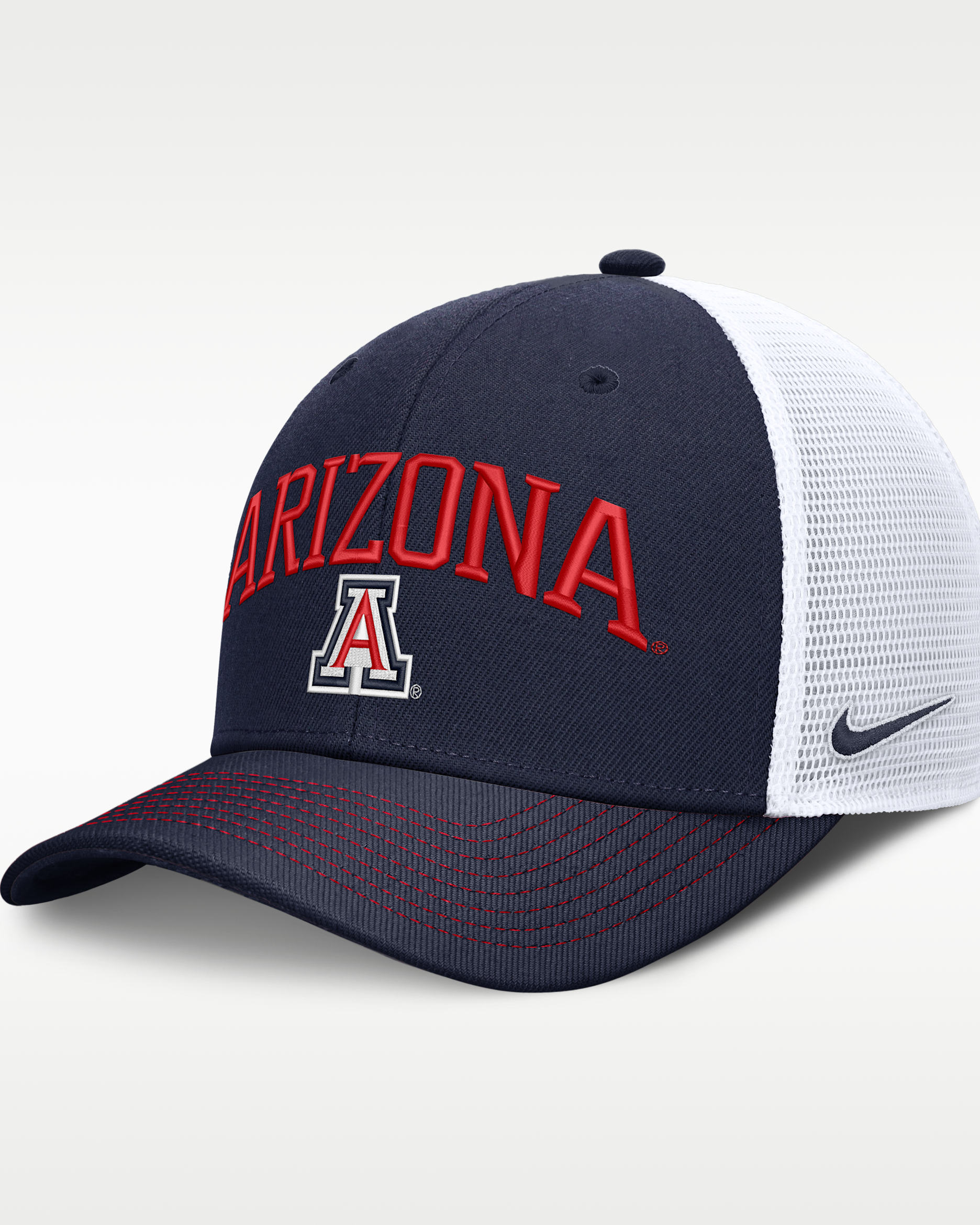 Arizona Primetime Arched Men's Nike Dri-FIT College Trucker Adjustable Hat - Navy/White